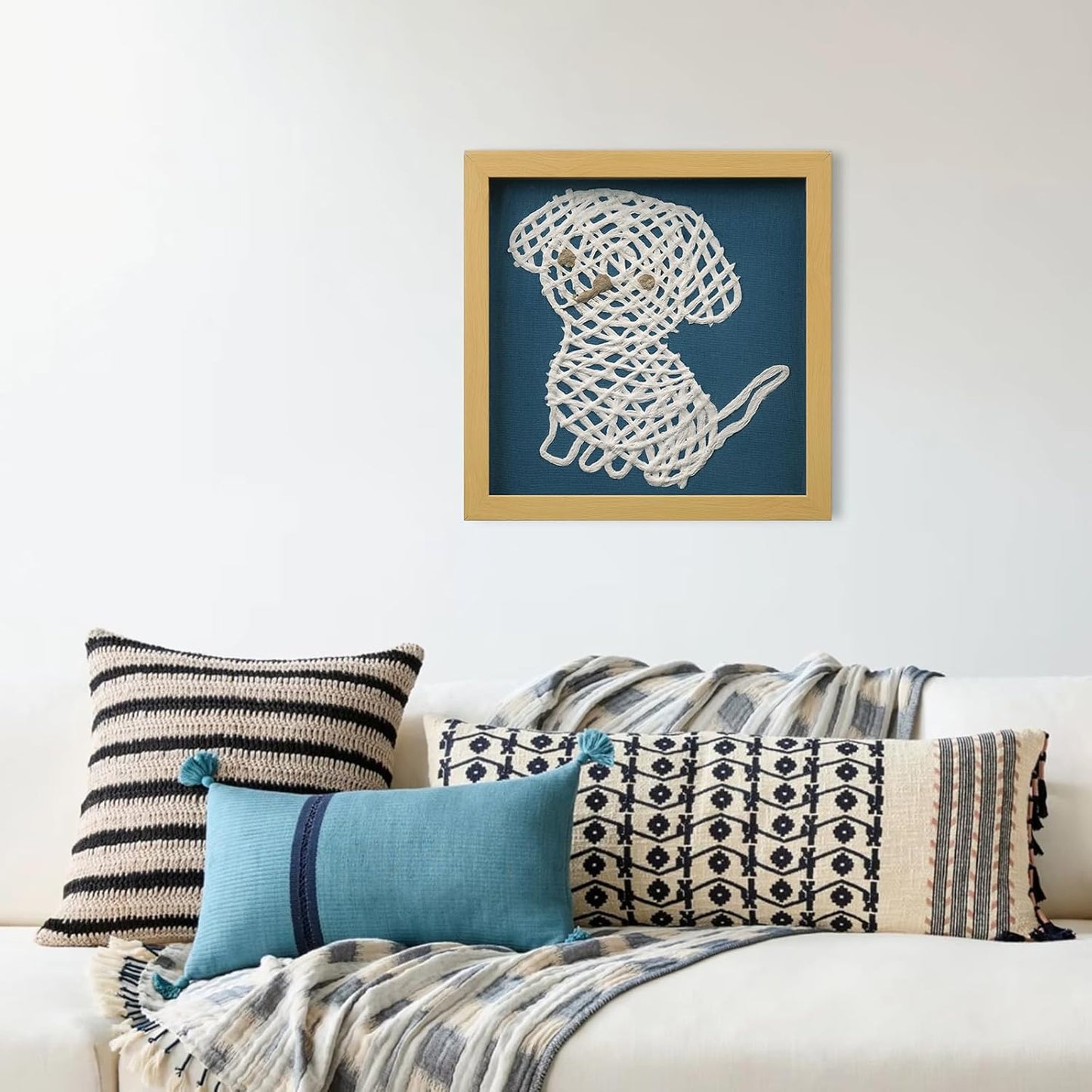 FOLKOR Framed Abstract Wall Art Decor for Dorm Pet Shop, 12" 3D Cat Wall Sculpture Shadow Box Art, Handmade Rice Paper Animal Artwork for Nursery Bedroom Decoration, Boys Girls Gift for Birthday