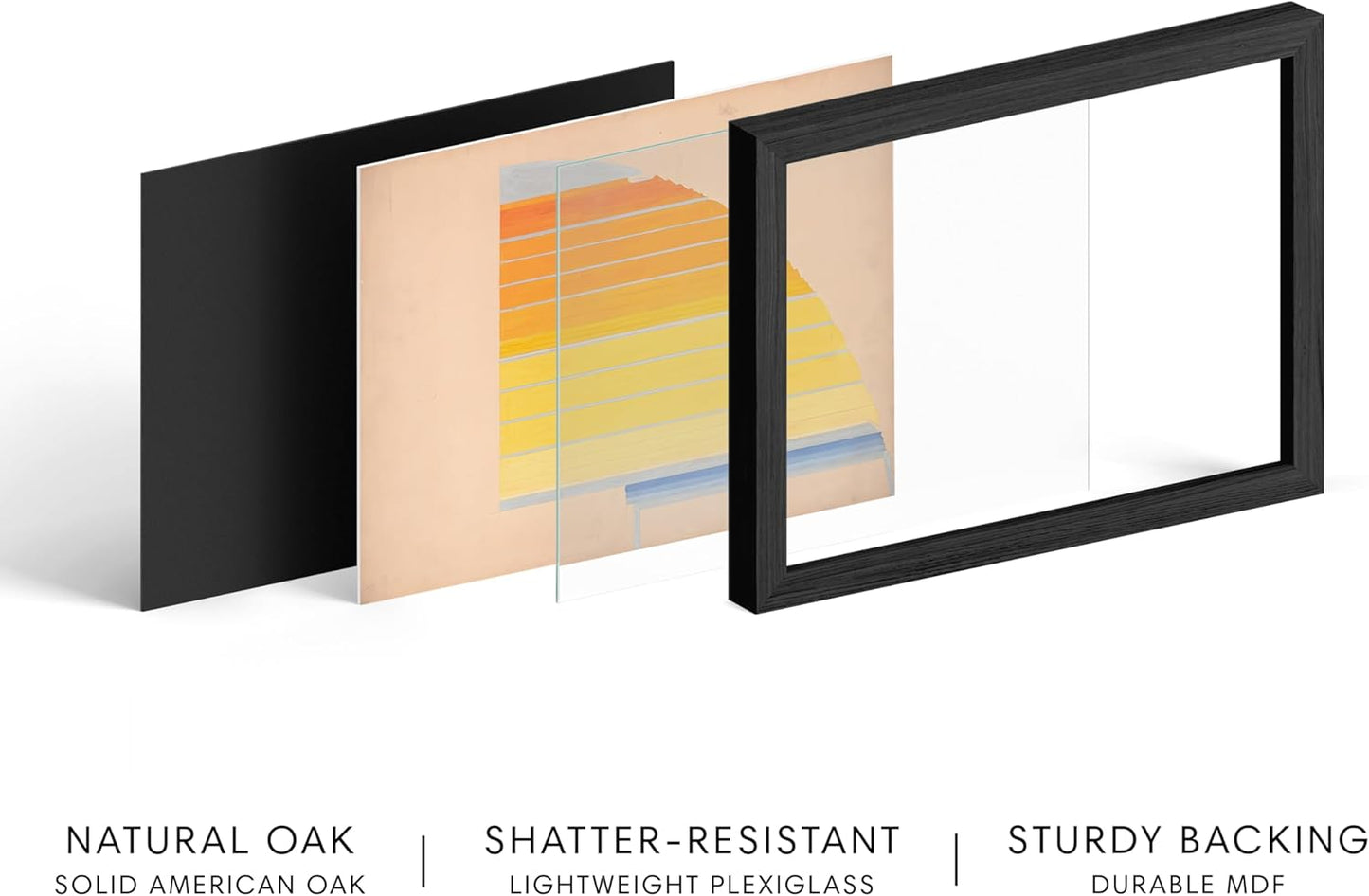 HAUS AND HUES Colorful Abstract Wall Art - Minimalist Retro Picture for Living Room Decor, Red and Pink Modern Wall Art Painting (Winold Reiss, Black Frame, 11x14)