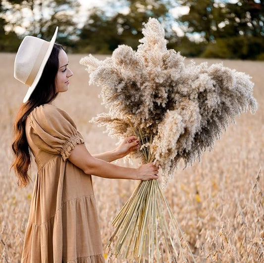 12 Pcs Large Dried Pampas Grass Decor Tall 35 inches, Boho Decor Pompas Floral for Arrangements Home Wedding Yard Party Photography, Fluffy