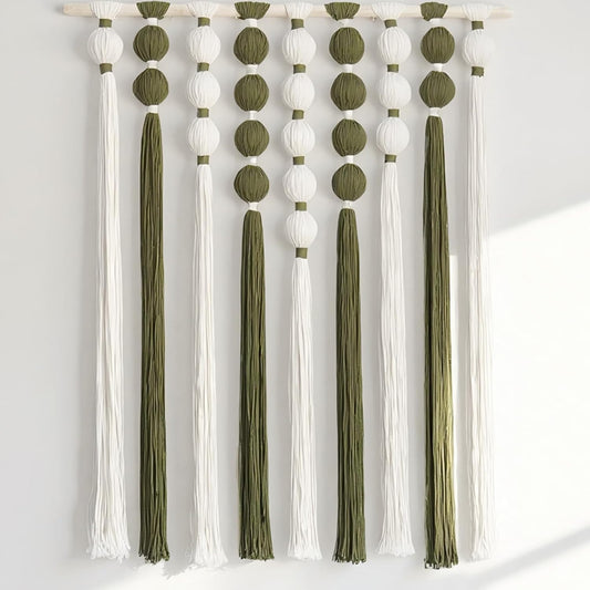 HYVAKUPPA Macrame Wall Hanging Large Boho Woven Tapestry Wall Decor Yarn Art Bohemian Handwoven Sphericity Cotton Textile Tapestry for Living Room Bedroom