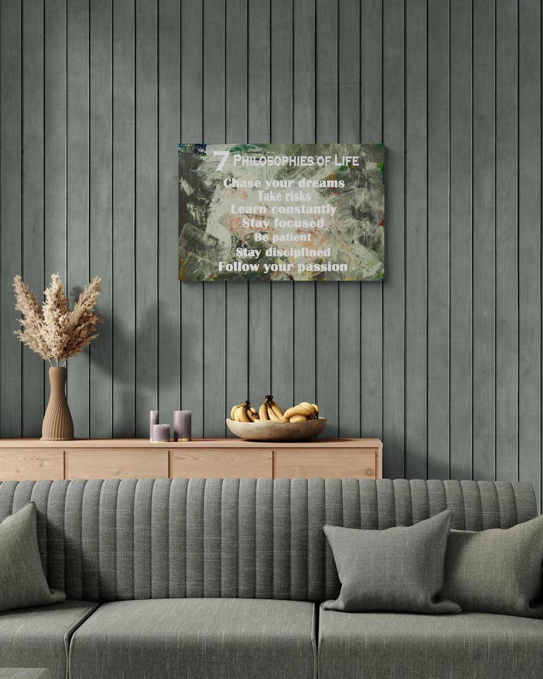 GoForArt Motivational Canvas Wall Art, Famous Quote 7 Philosophies Of Life Prints Wall Decor, Poster for Office Living Room, Bedroom Dining Room Artwork Home Decoration 12x18in