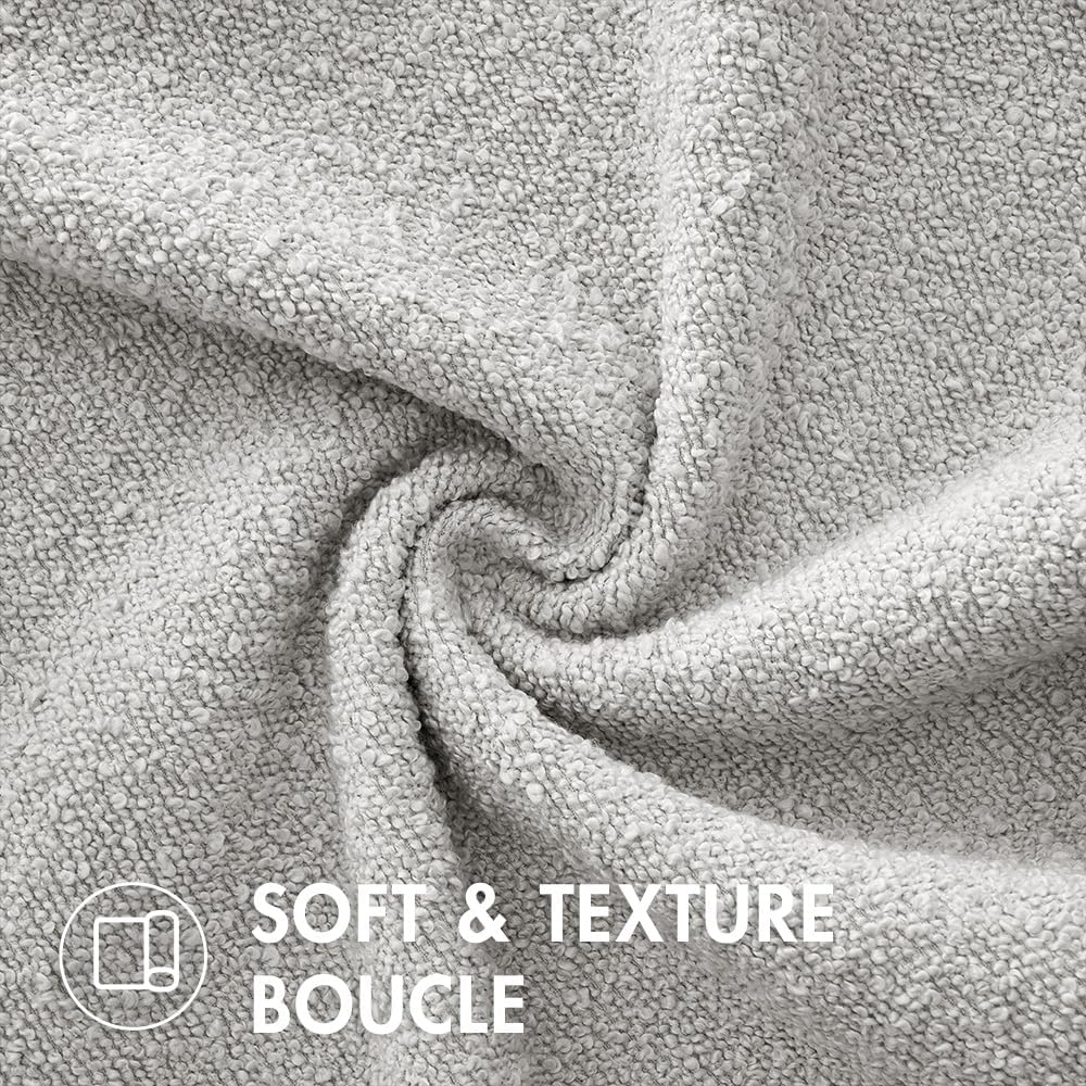 MIULEE 20x20 Inch Decorative Pillow Covers for Couch Bed Set of 2 Textured Boucle Neutral Winter Throw Pillows Light Grey Accent Solid Cushion Pillowcases Sofa Livingroom Home Decor