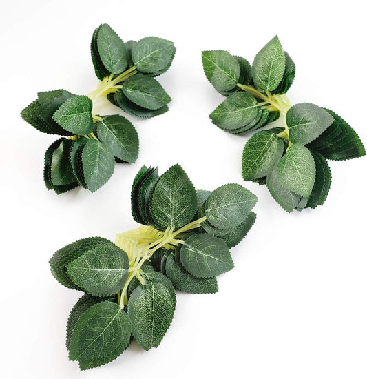Floroom Artificial Green Leaves 70pcs Bulk Faux Silk Greenery Fake Rose Flower Leaves for DIY Wedding Bouquets Home Decorations