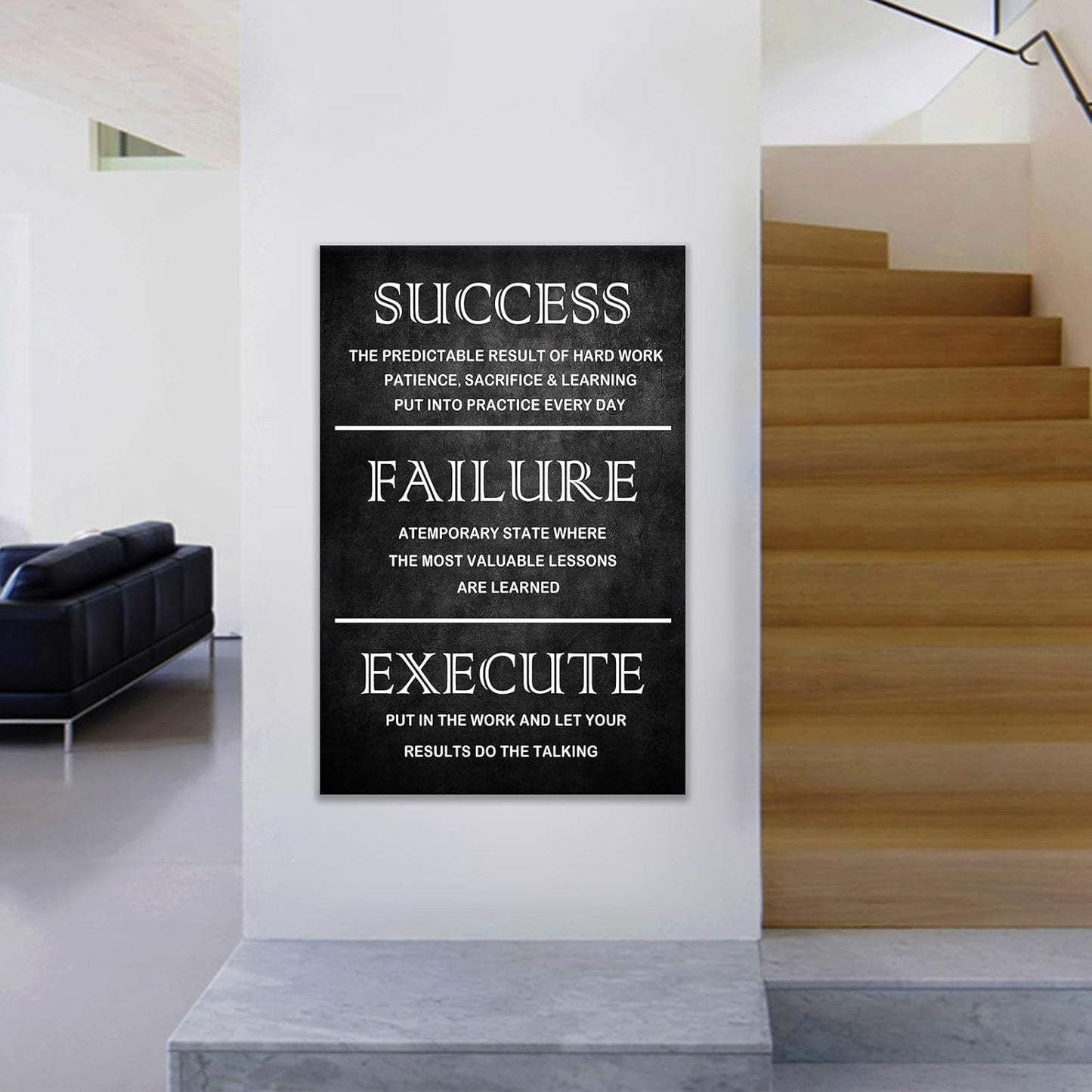 Inspirational Quote Canvas Wall Art Motivational Motto Painting Inspiring Entrepreneur Posters Prints Success Picture Artwork Decor Framed for Home Classroom Office Ready to Hang [24''W x 36''H]