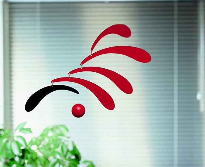 Flowing Rhythm Red Hanging Mobile - 18 Inches - Handmade in Denmark by Flensted