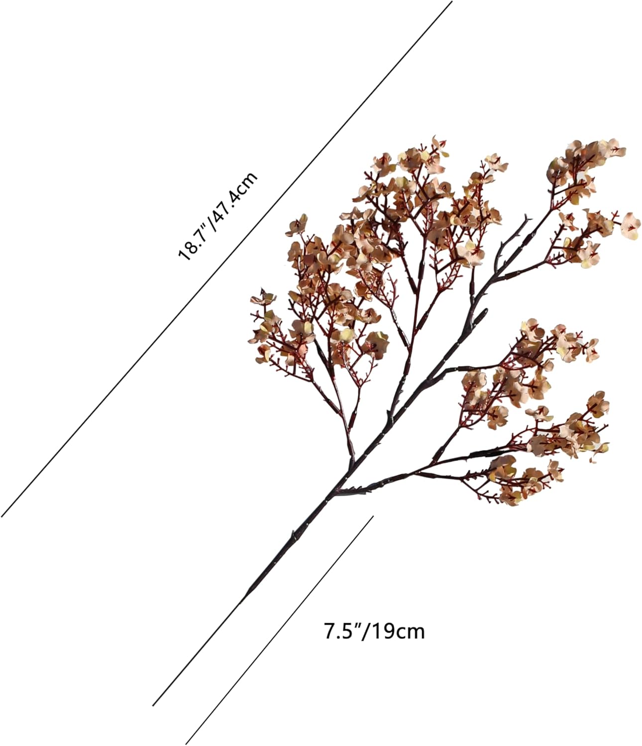 Mandy's Light Brown Artificial Baby’s Breath Flowers 15 Bundles Silk Gypsophila with Bendable Stems for Fall Centerpiece Wedding Decor and Table Arrangements