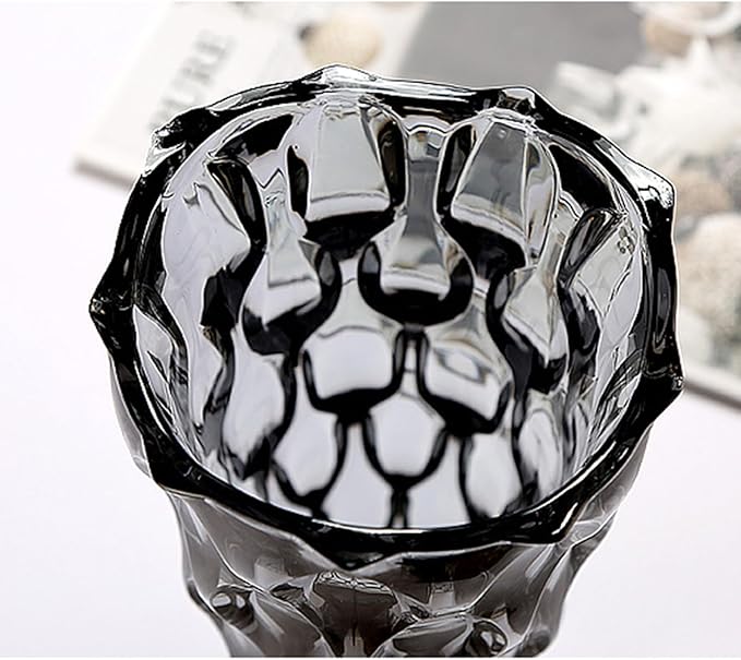 11.6" High Thickened Gray Glass Flower Vase for Home Decor, Dining Wedding Table Office Holiday Party Centerpiece Decoration