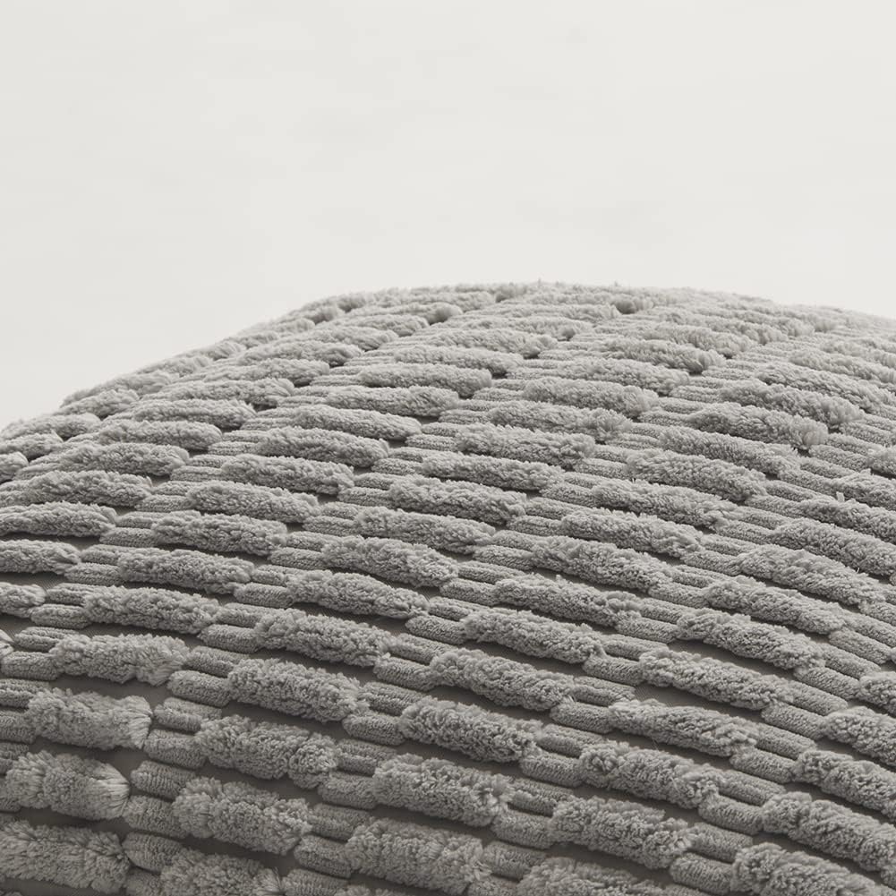 Fancy Homi 4 Packs Grey Decorative Throw Pillow Covers 14x24 Inch for Living Room Couch Bed, Rustic Modern Farmhouse Boho Home Decor, Soft Plush Corduroy Gray Cute Square Accent Cushion Case 35x60 cm