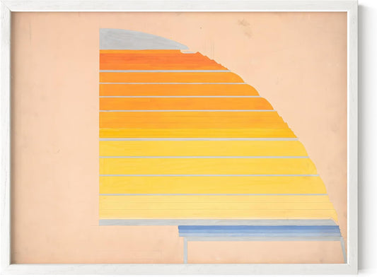 HAUS AND HUES Colorful Abstract Wall Art - Minimalist Retro Picture for Living Room Decor, Red and Pink Modern Wall Art Painting (Winold Reiss, White Frame, 12x16)