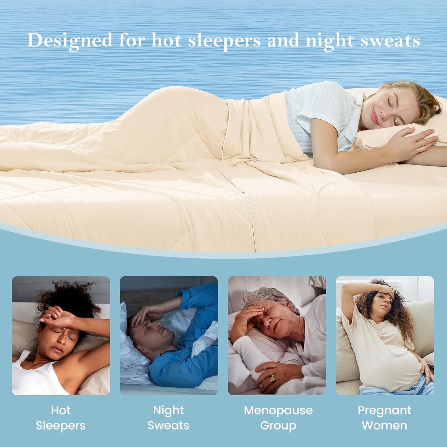 Cozy Bliss Cooling Comforter Twin Size, Cooling Blankets for Hot Sleepers and Night Sweats, Yellow Summer Comforter for Twin Size Bed, Breathable Soft Lightweight Silk Smooth