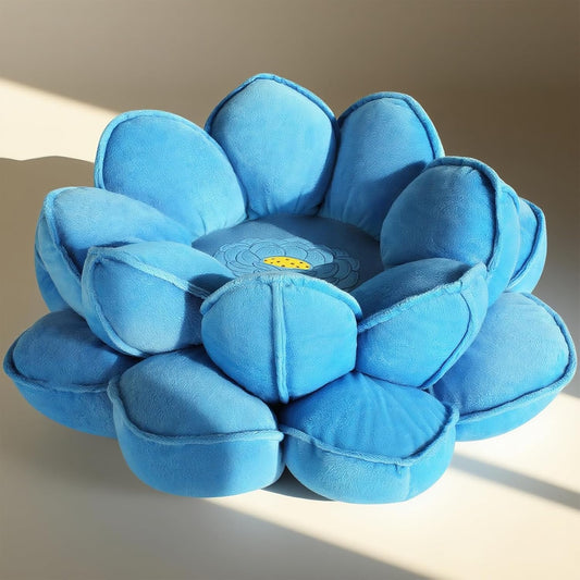 Lotus Flower Floor Pillows, Large Cushion Inspired by Lotus Flower Design, Decorative Seating for Living Room, Bedroom, and Lounge, Soft Washable Floor Cushion for Relaxation, and Family Activities