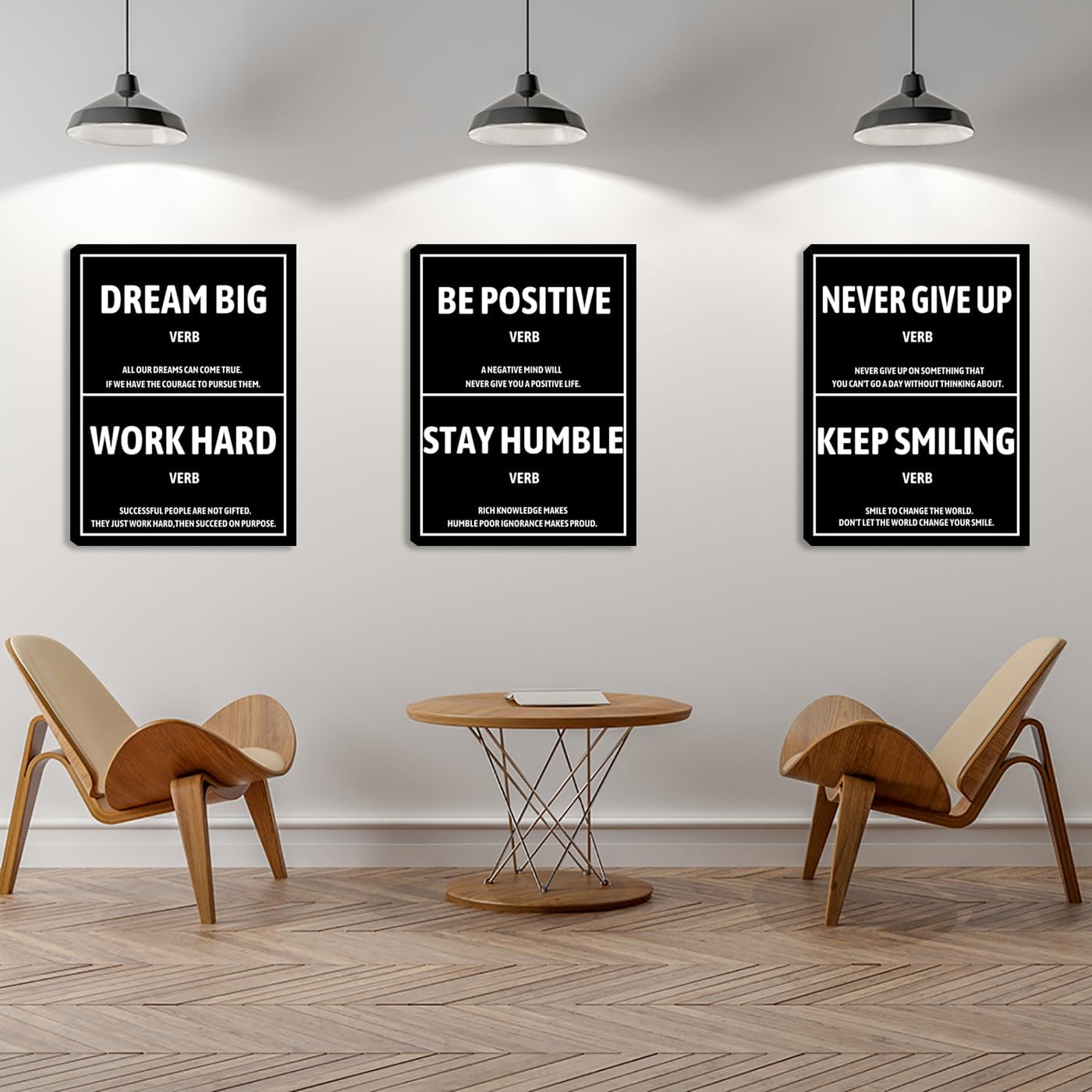 Large Canvas Wall Art Inspirational Positive Wall Art Motivational Black Quotes Poster Prints Pictures Painting for Living Room Bedroom Home Decor Office Framed Artwork Ready to Hang(72" Wx36 H)