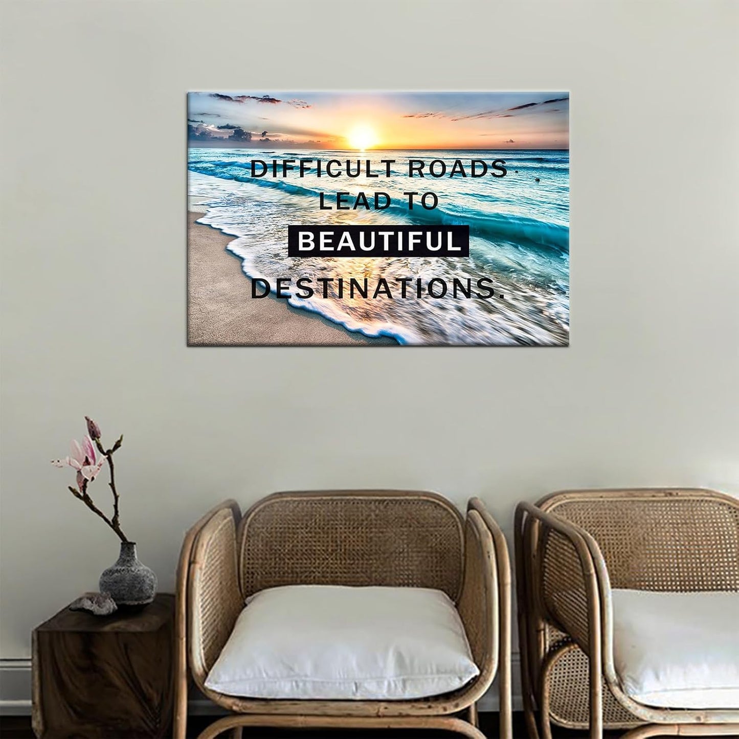 GoForArt Dream Big Motivational Canvas Wall Art, Inspirational Famous Quote Bedroom Living Room Decor, Positive Modern Landscape Mountain Office Dorm Room Poster Print (Inspirational-17, 12.00" x 18.00")