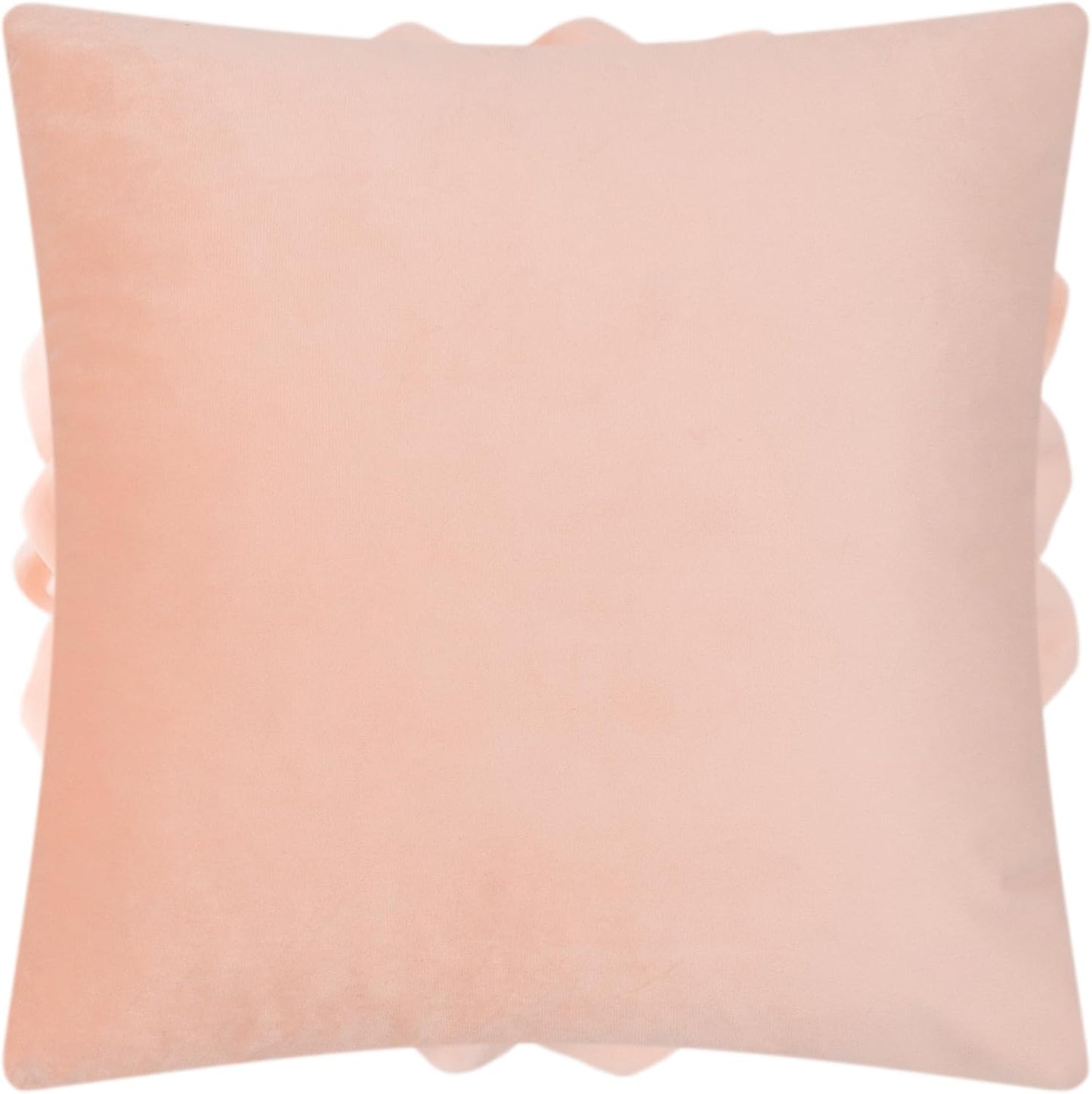 Decorative 3D Flower Throw Pillow Covers Handmade Pillowcases for Sofa Bed Home Room Decor 18 x 18 Inch Peach Pink