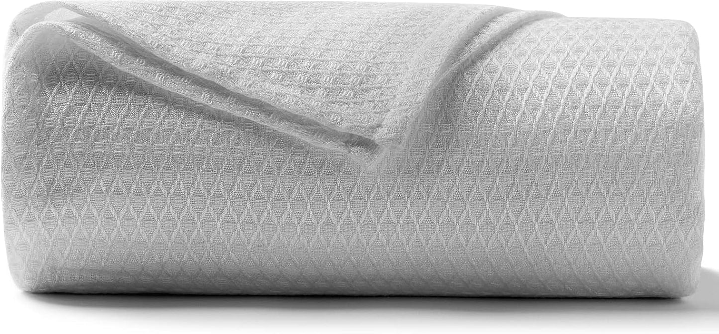 DANGTOP Cooling Blankets, 100% Rayon Derived from Bamboo, Absorbs Body Heat to Keep Cool on Warm Night, Ultra-Cool Lightweight Blanket(90x108 inches, Grey)