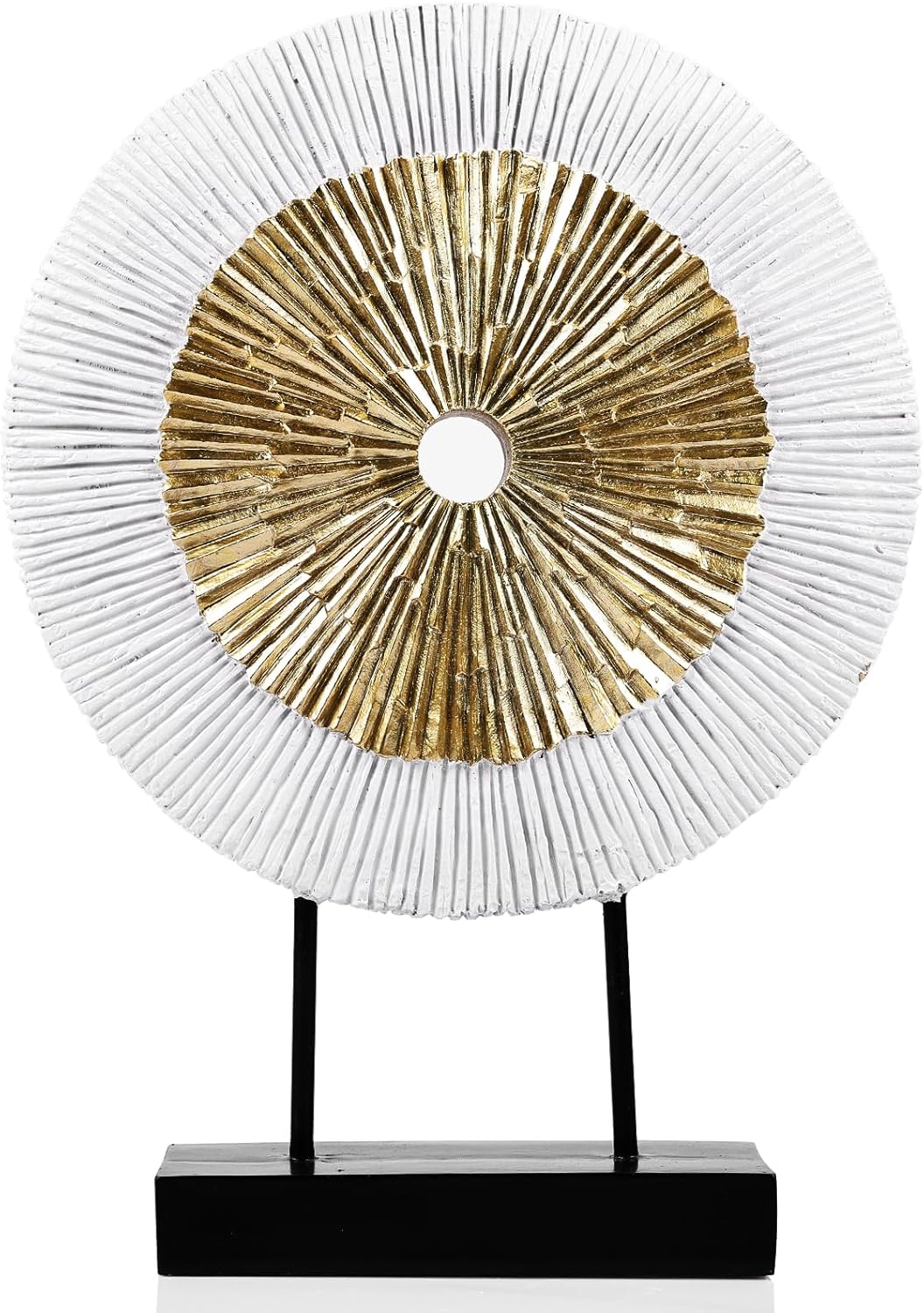 DOVDOV Wood Color Round Irregular line Statue, Unique Home Sculpture, Brown Home Decor for cabinets Above Coffee Table, entryway Table top TV Stand, Dining Table Centerpiece