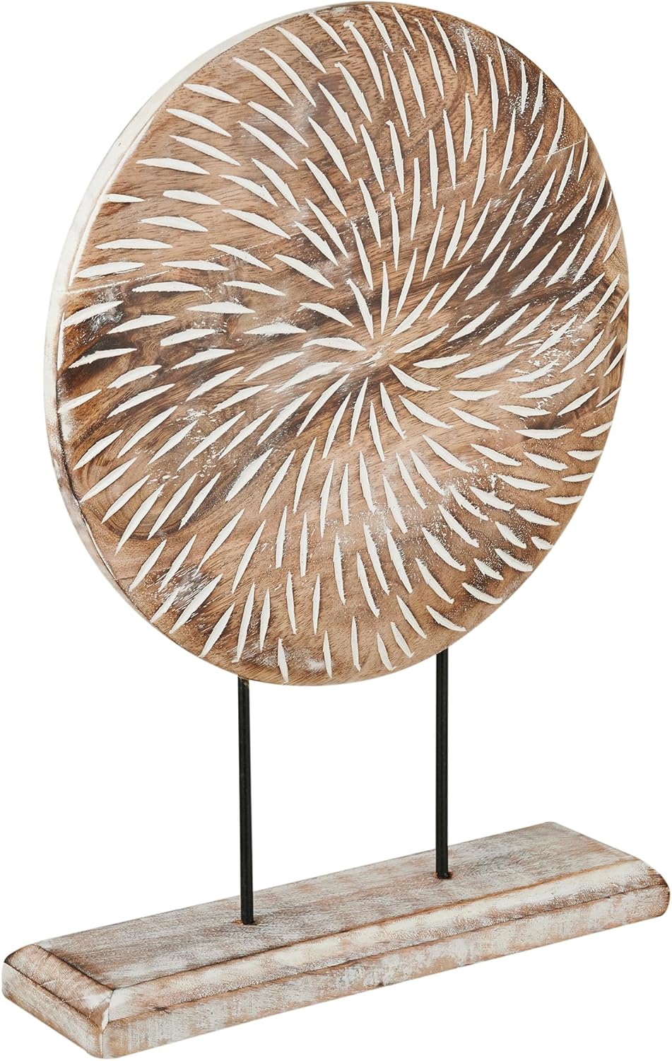 Farmhouse Table Sculpture Home Decor Statue Mandala Carved for Modern Home 10" x 14", Living Room, Fireplace Mantel Shelf, Table and Entryway Decor Stand KHST14