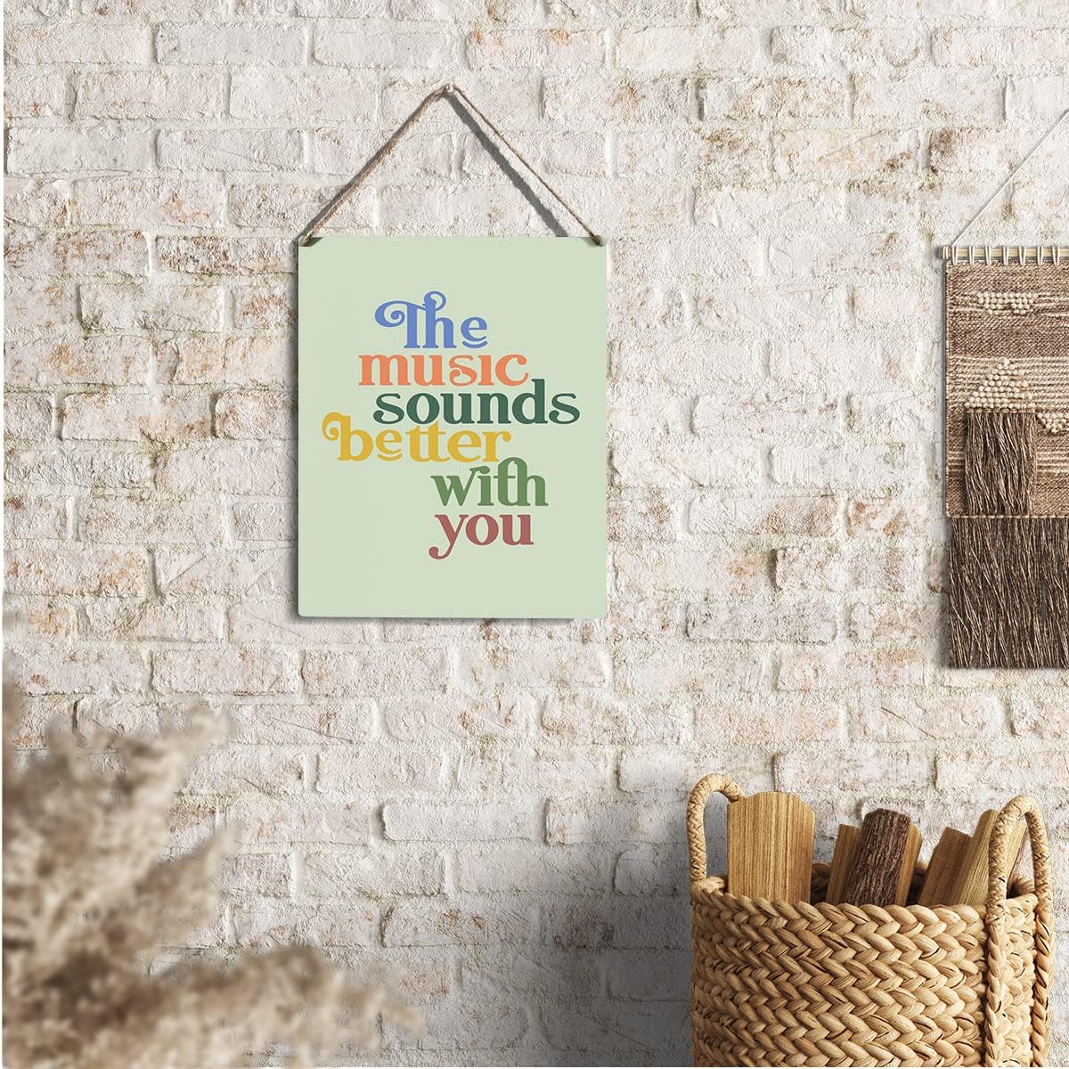 Funny Music Decor Gifts for Women Men Colorful Wood Wall Sign Christmas Birthday Housewarming New Home Gifts for Women Men Friend Coworkers Neighbor Wooden Plaque Home Decor Artwork 8”X10”