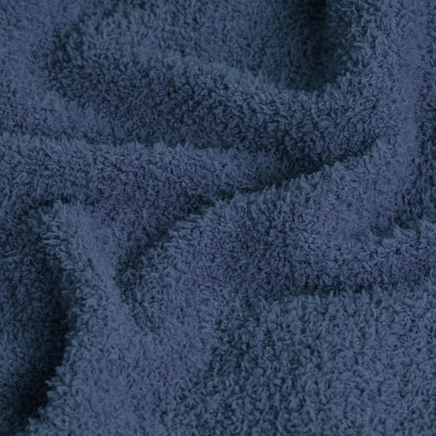 JOOJA Knit Cozy Bed Blanket Plush Fuzzy Soft Blanket Queen Size Luxury Bed Blanket 90x90 Inches Navy Blue