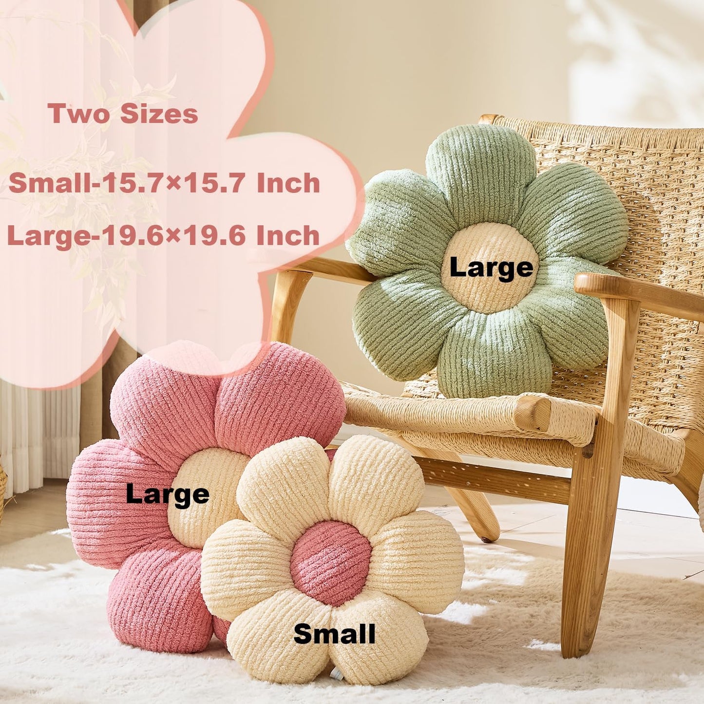 Flower Pillow Flowers Shaped Pillow Cushion Decorative Daisy Pillow for Bed Cute Throw Pillow Flower Floor Pillow Soft Seat Cushion Purple Cushion 15.7"