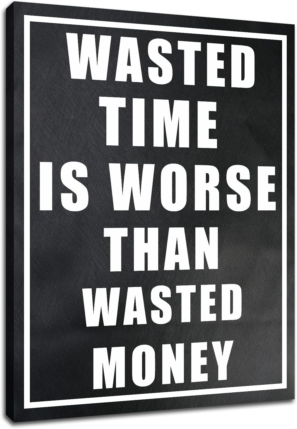 GoForArt Inspirational Canvas Wall Art, Famous Quote Prints Motivational Wall Decor, Wasted Time Poster for Office Living Room, Ocean Bedroom Dining Room Artwork Home Decoration 18x24in