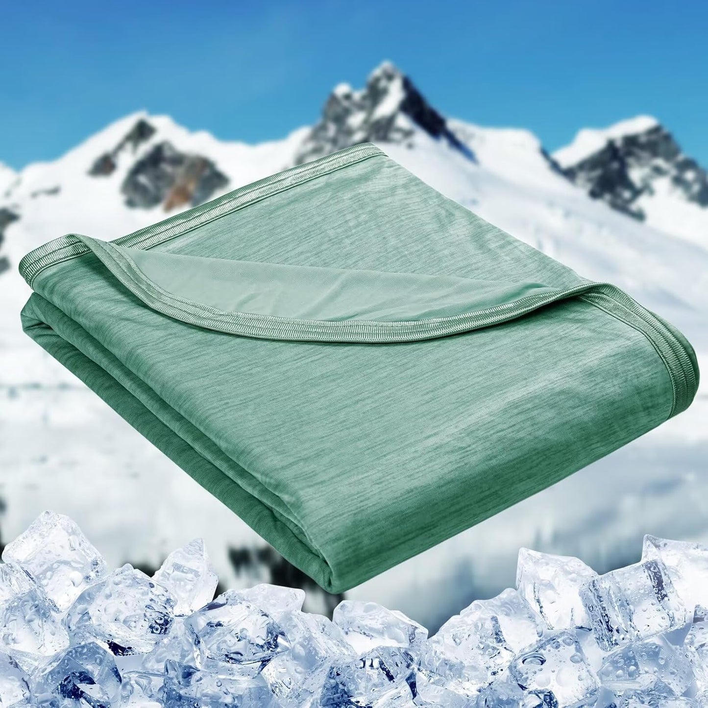 HOMFINE Cooling Blankets for Hot Sleepers - Summer Blanket Thin Lightweight Breathable Soft Double Side Enhanced Cooling for Bed Couch Sofa, Keep Cool for Night Sweats (Green, 60 x 80 inches)