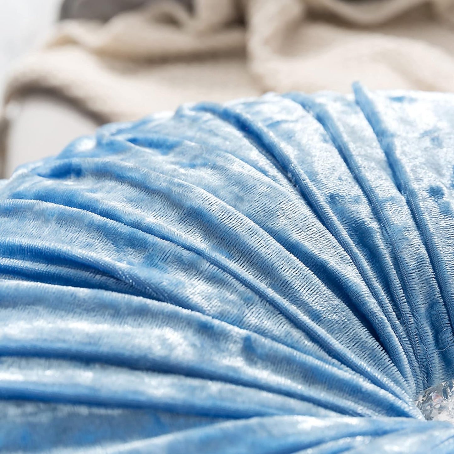 HLOVME Decorative Round Throw Pillow for Couch Bed Living Room Small Floor Pillow Cushion for Adults Kids 13.7" (A01-Pink)