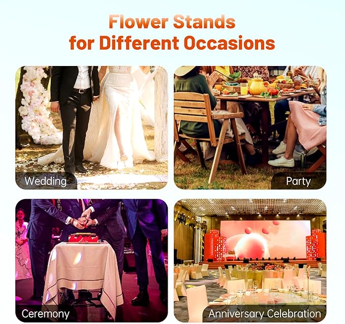 5 Pcs Metal Flower Stand for Wedding Centerpieces Stand Column Vases Wedding Flower Stand Rectangular Geometric Gold Centerpieces Stands for Wedding Decorations Home Party Event (5Pcs 31.49inch)