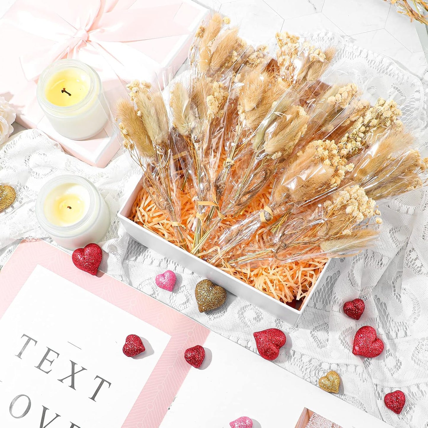 Mini Dried Baby's Breath Flowers Gypsophila Bouquets Natural Branches Dog Tail Bunny Rabbit Tail Dried Bulk Flowers Plants for Vase Home Decoration Photo Props Parties Weddings DIY Craft (20)