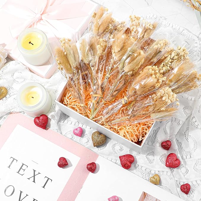 50 Pcs Mini Dried Baby's Breath Flowers Gypsophila Bouquets Natural Branches Dog Tail Bunny Rabbit Tail Dried Bulk Flowers Plants for Vase Home Decoration Photo Props Parties Weddings DIY Craft