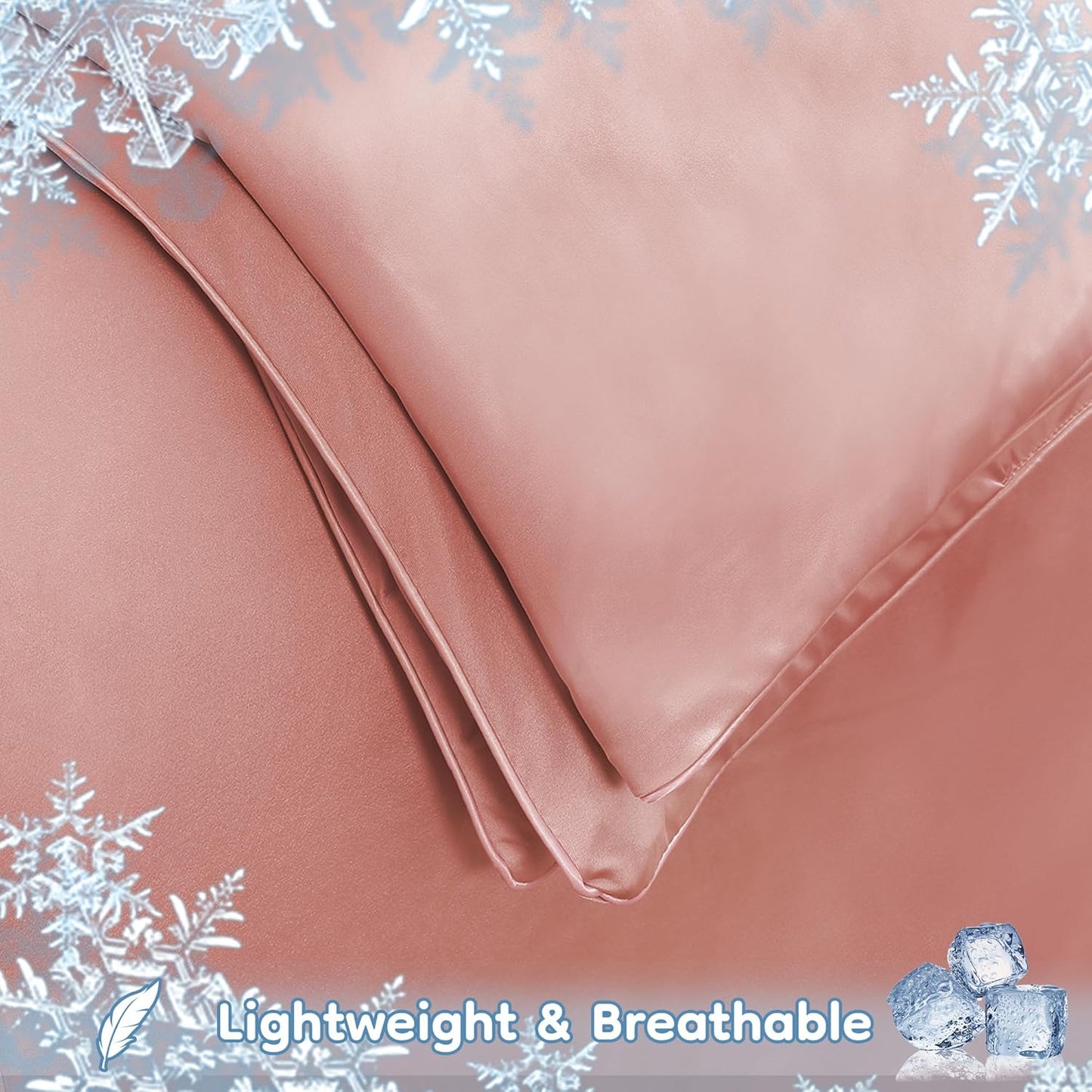 Cooling Comforter King Summer Blanket for Hot Sleepers, Silky-Soft & Cool Fiber, All-Season Comfort, Double-Sided Cold Blanket for Night Sweats, 90" x 108", Pink