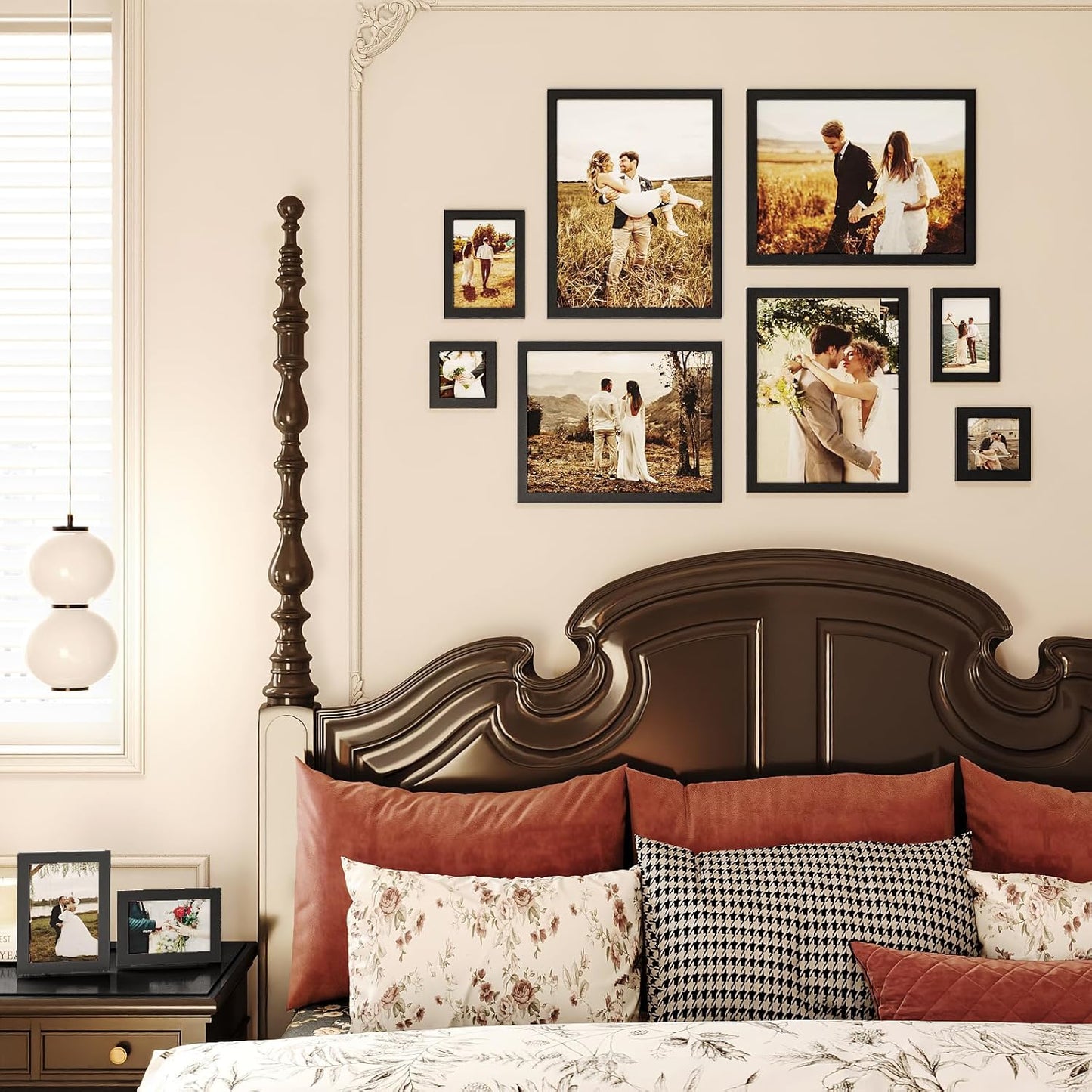 Egofine Picture Frame Set 10 Pack, Picture Frames Collage Wall Decor with Two 12x16,Two 11x14,Two 5x7,Two 4x6,Two 4x4 for Wall and Tabletop, Made of Solid Wood, Covered by Plexiglass, Black