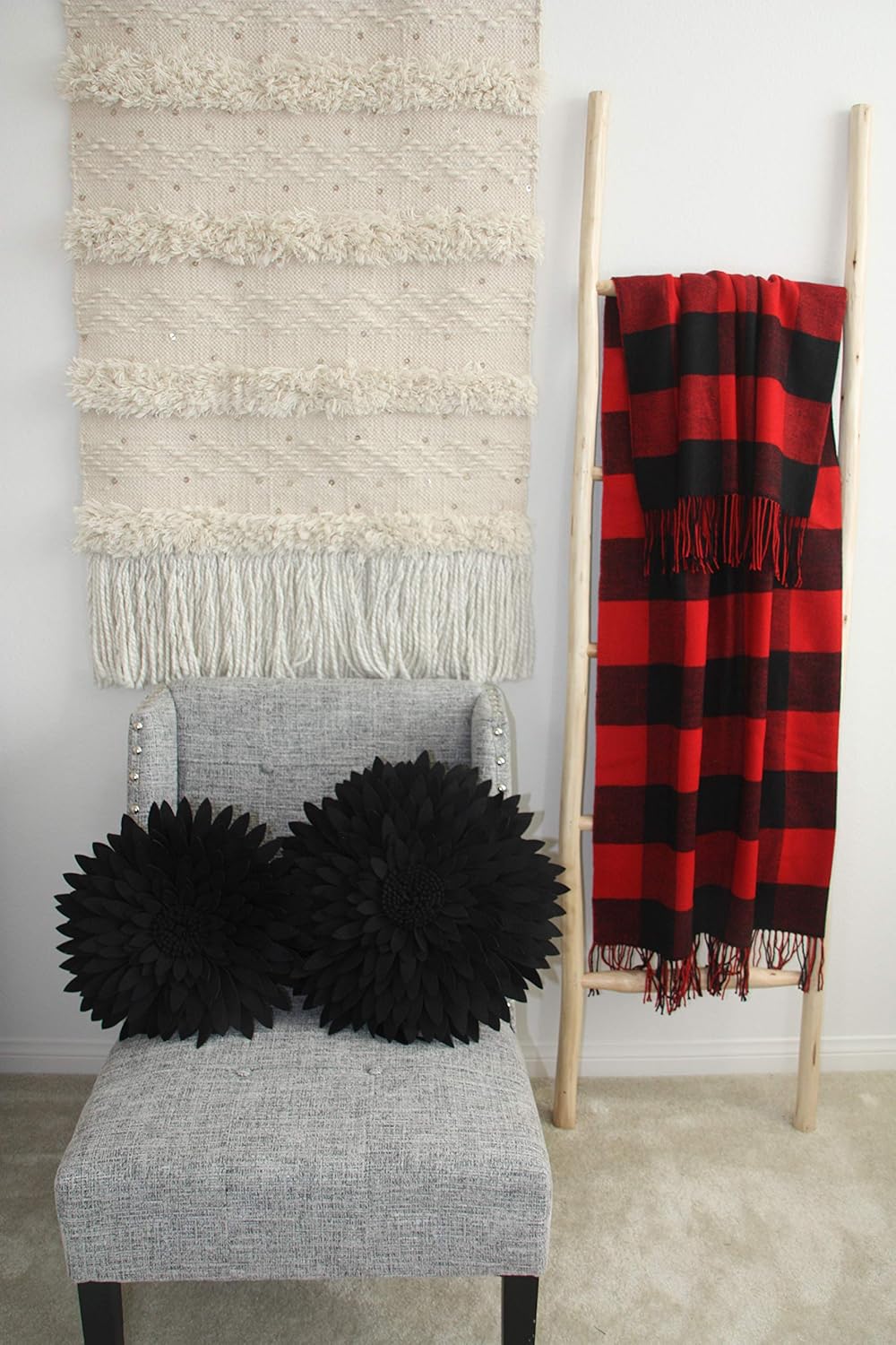 Contempo Lifestyles 3D Daisy Flower Decorative Pillow - Sunflower Throw Pillow for Couch & Bed - Shaped Decor (14.5" Flower, 13" With Insert, Black)