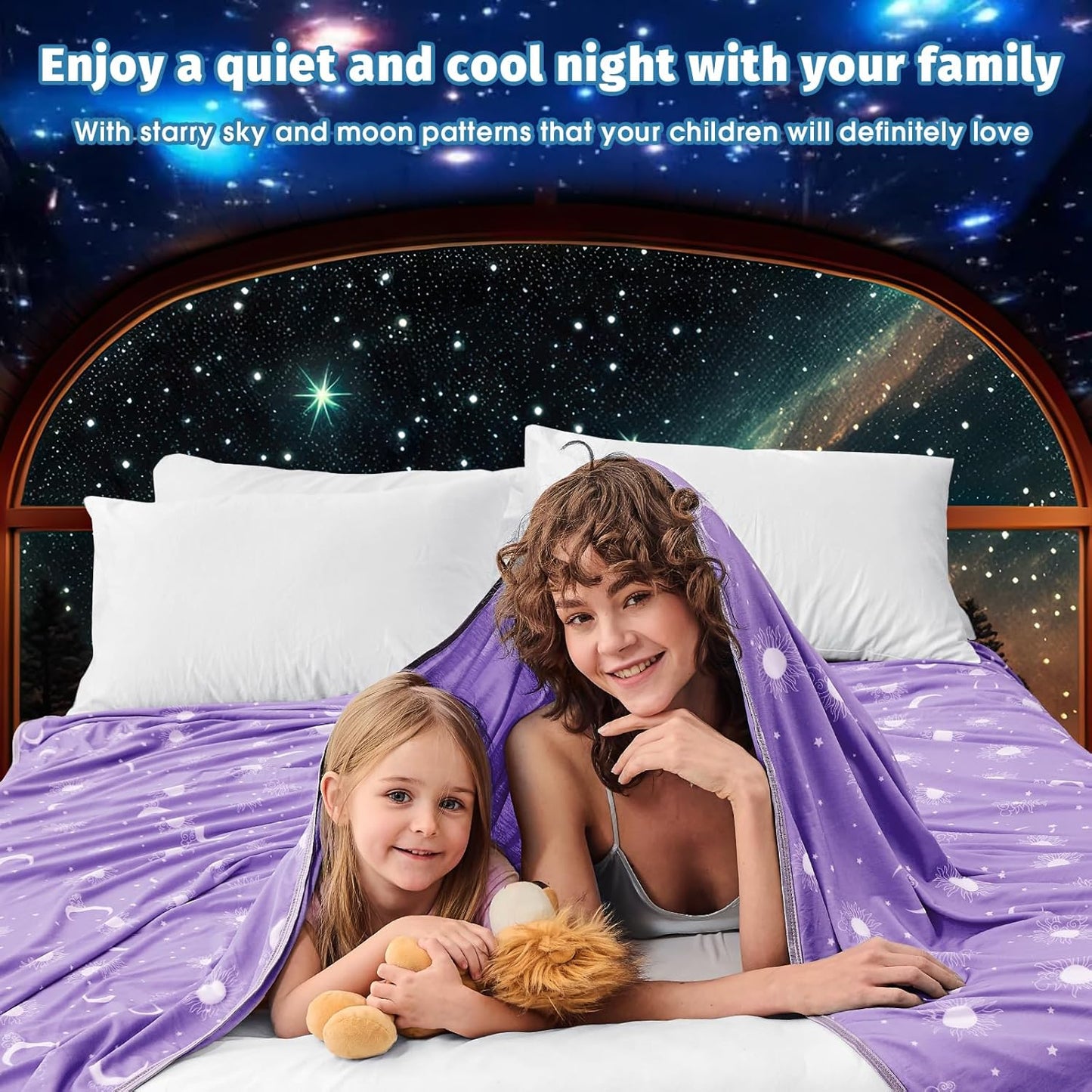 inhand Cooling Throw Blanket (50"x60") - Cooled Blankets for Hot Sleepers Lightweight Breathable Summer Blanket for Sleeping Night Sweats to Keep Cool in The Heat -Fantasy Purple