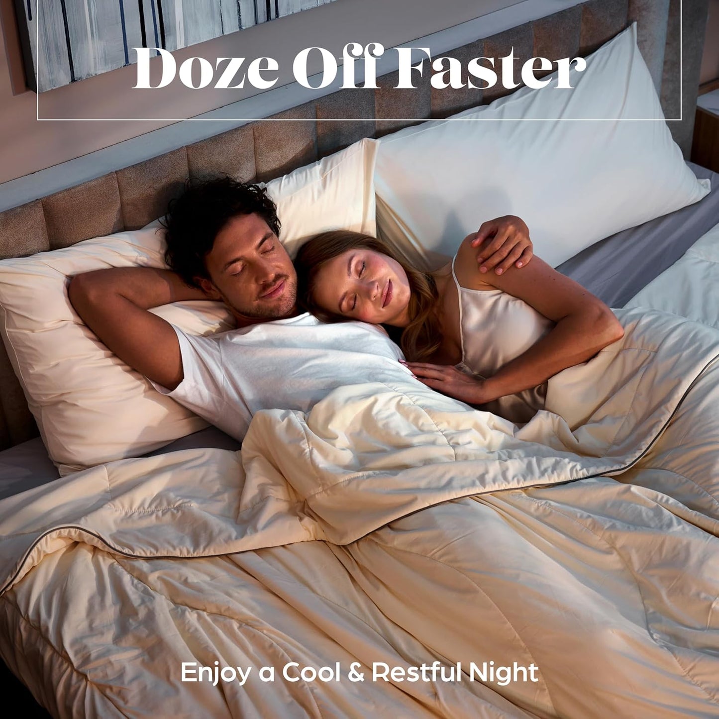 Lavish Comforts® Best Cooling Blanket│White Cooling Comforter Queen Size for Hot Sleepers│Cold Ice Blanket Cooling Blanket for Cooling Bed Cooling │White Comforter Queen 90" x 90"