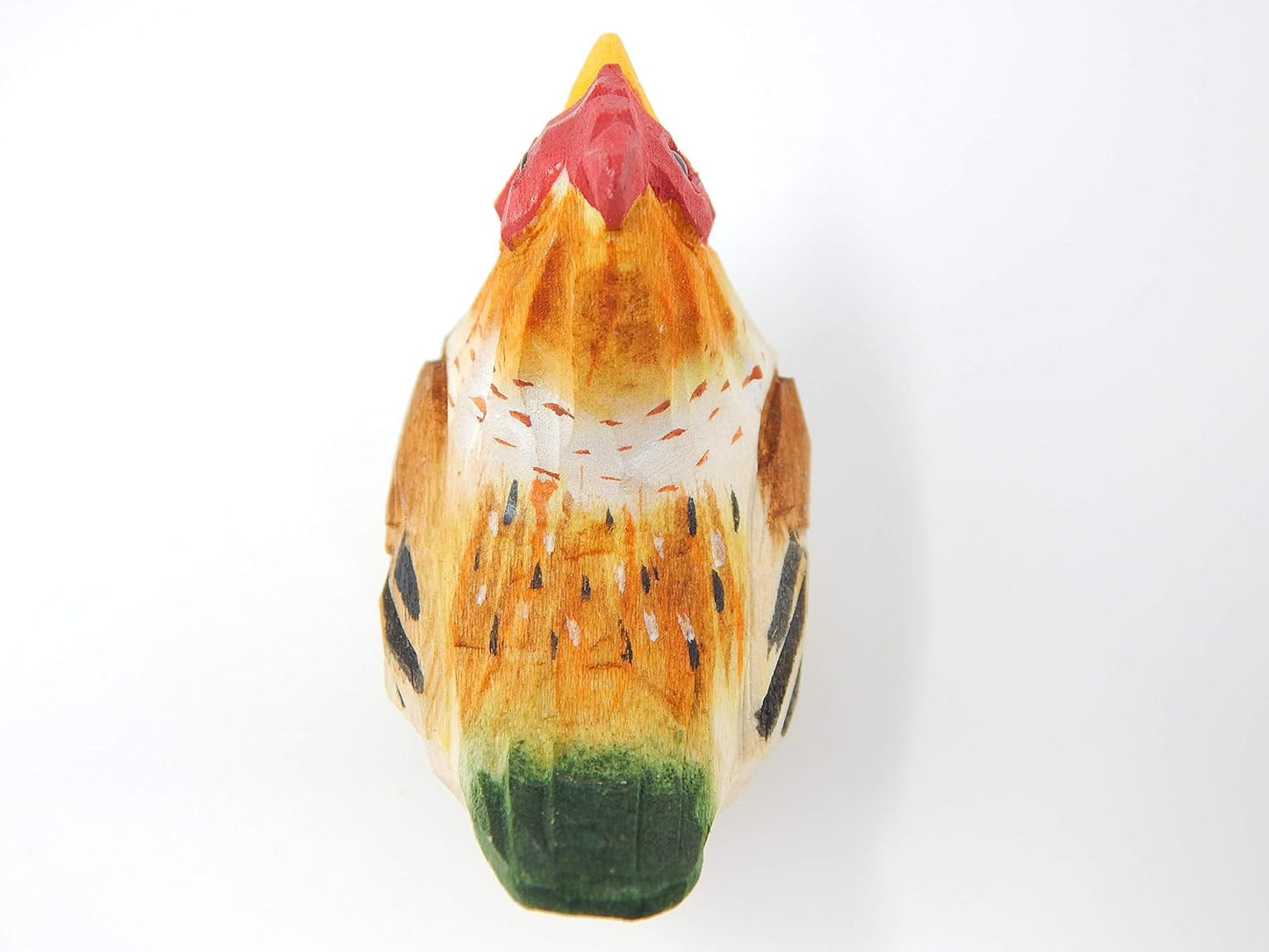 Hand-Carved Brown Hen Figurine - Miniature Wood Chicken Bird Art Statue, Carved Ornament Figurine. Small Farm Animals. Handmade Carved Ornament for Rustic Home Decor & Collectibles