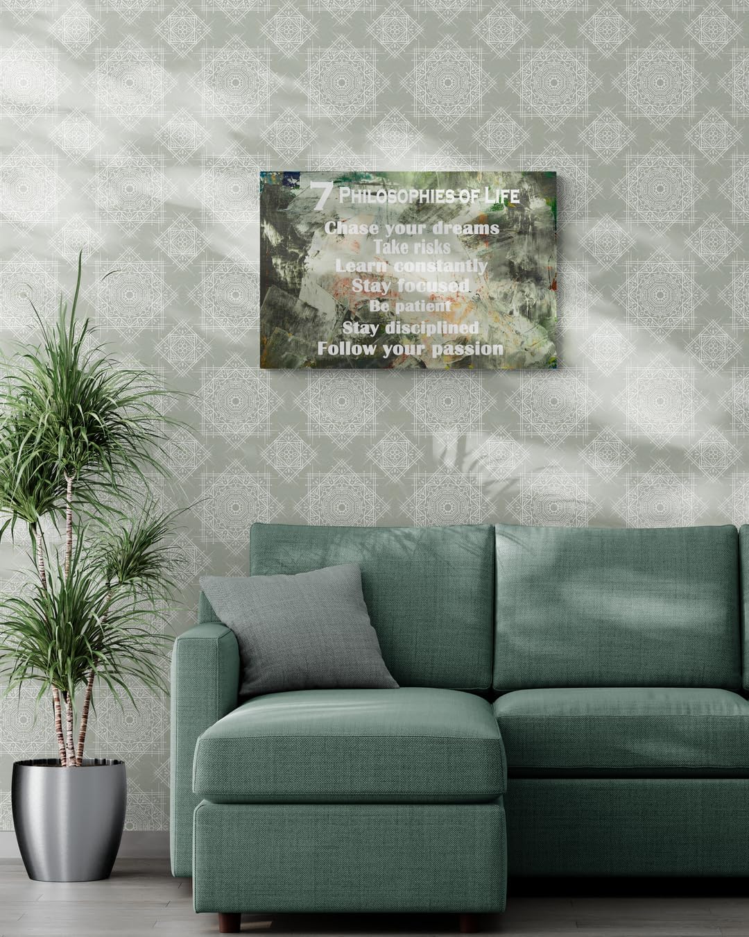 GoForArt Motivational Canvas Wall Art, Famous Quote 7 Philosophies Of Life Prints Wall Decor, Poster for Office Living Room, Bedroom Dining Room Artwork Home Decoration 12x18in