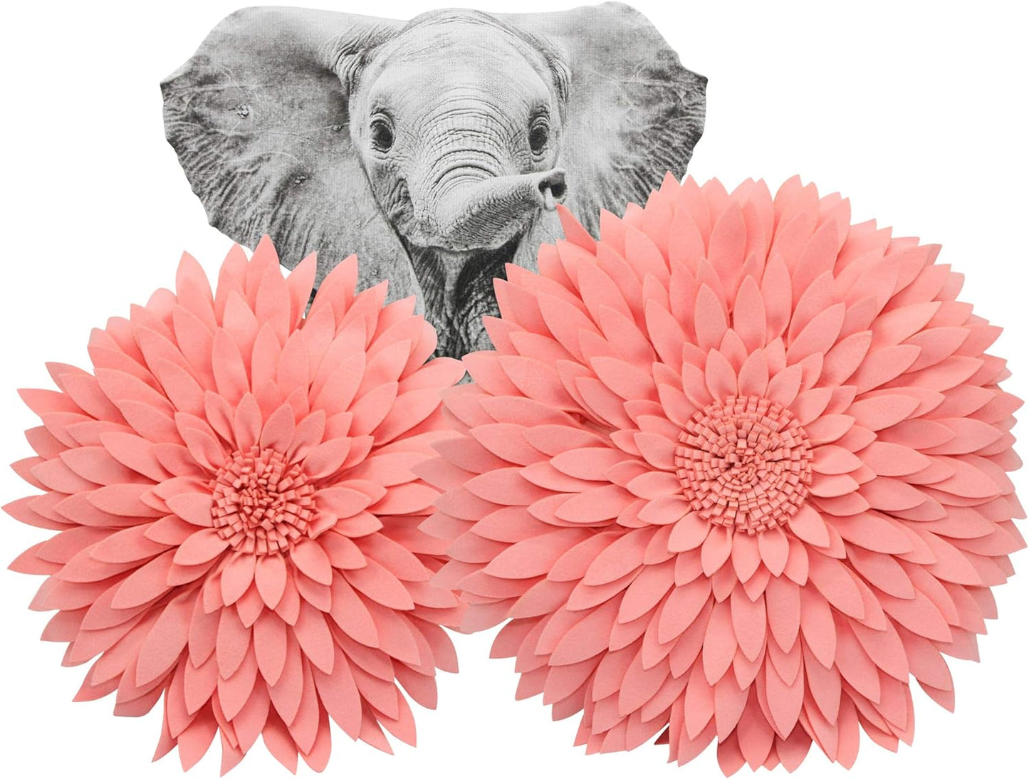 Contempo Lifestyles 3D Daisy Flower Pillow - Patented Design, Couch & Bed Decoration (18" Flower, 16" Pillow with Insert, Peach)