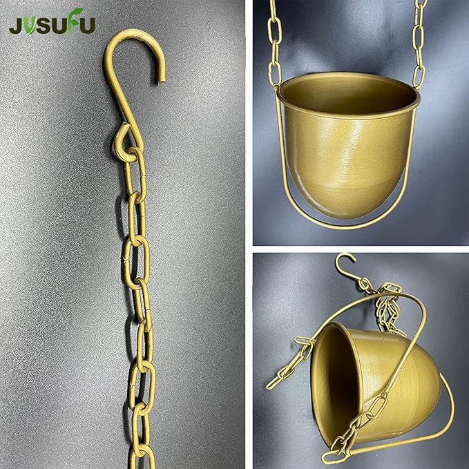 Metal Hanging Planters for Indoor & Outdoor, No Plant Included(Gold)