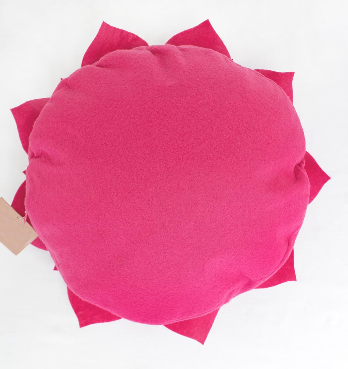 Fennco Styles Handmade 3D Heart-Shaped Petals Flower Decorative Throw Pillow Cover Only - 13" Round Fuchsia Floral Pillow Case for Couch, Home Décor and Holiday, Housewarming Gift