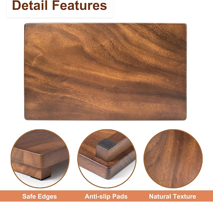 Walnut Wooden Pedestal Stand, Farmhouse Wood Tray for Kitchen Bathroom Counter Decor, Rustic Display Riser for Soap,Bottle,Plant Etc (Large & 12 x 7 x 1.57'')