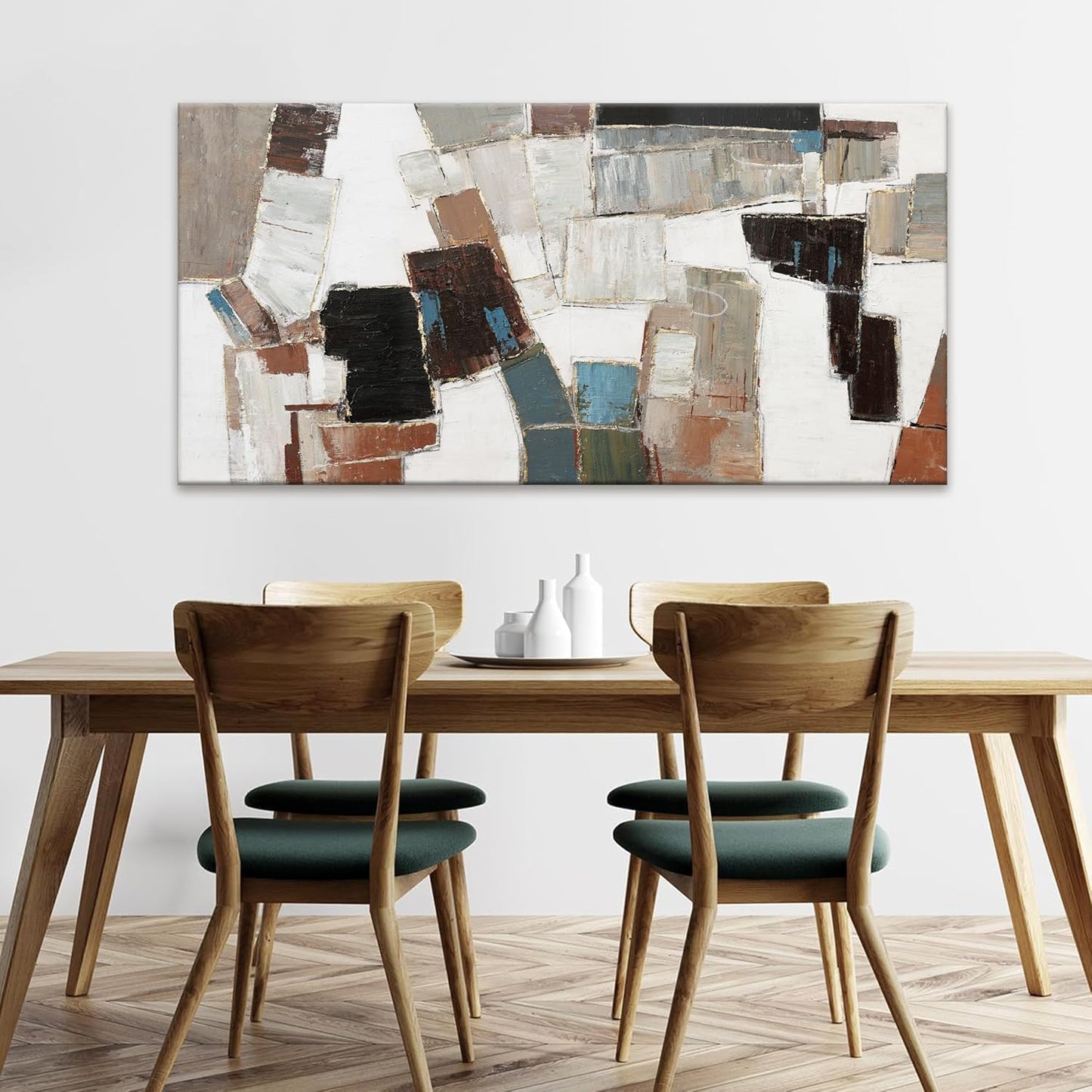 Dimpaga Abstract Wall Art Pictures for Living Room Wall Decor Modern Wall Art Decor Minimalist Geometric Line Artwork for Walls Textured Wall Art Prints Bedroom Office Decor 24"X48"