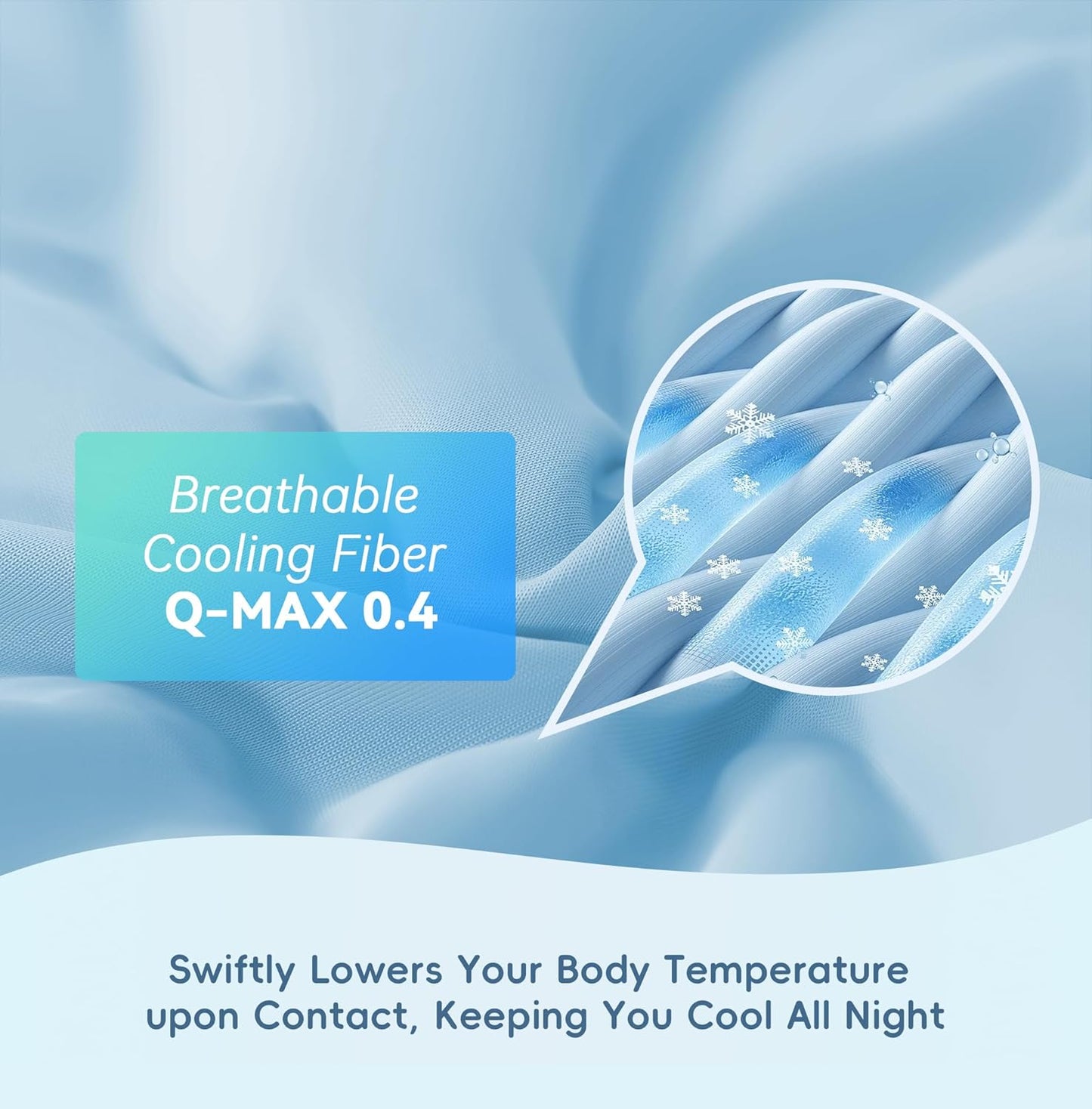 MASVIS Cooling Comforter King Size - Blue Lightweight Summer Cooling Blanket for Hot Sleepers Night Sweats, Double-Sided Cool Touch Soft Breathable Comforters, Q-Max 0.4 Cold Tech Ice Blanket 108"x90"