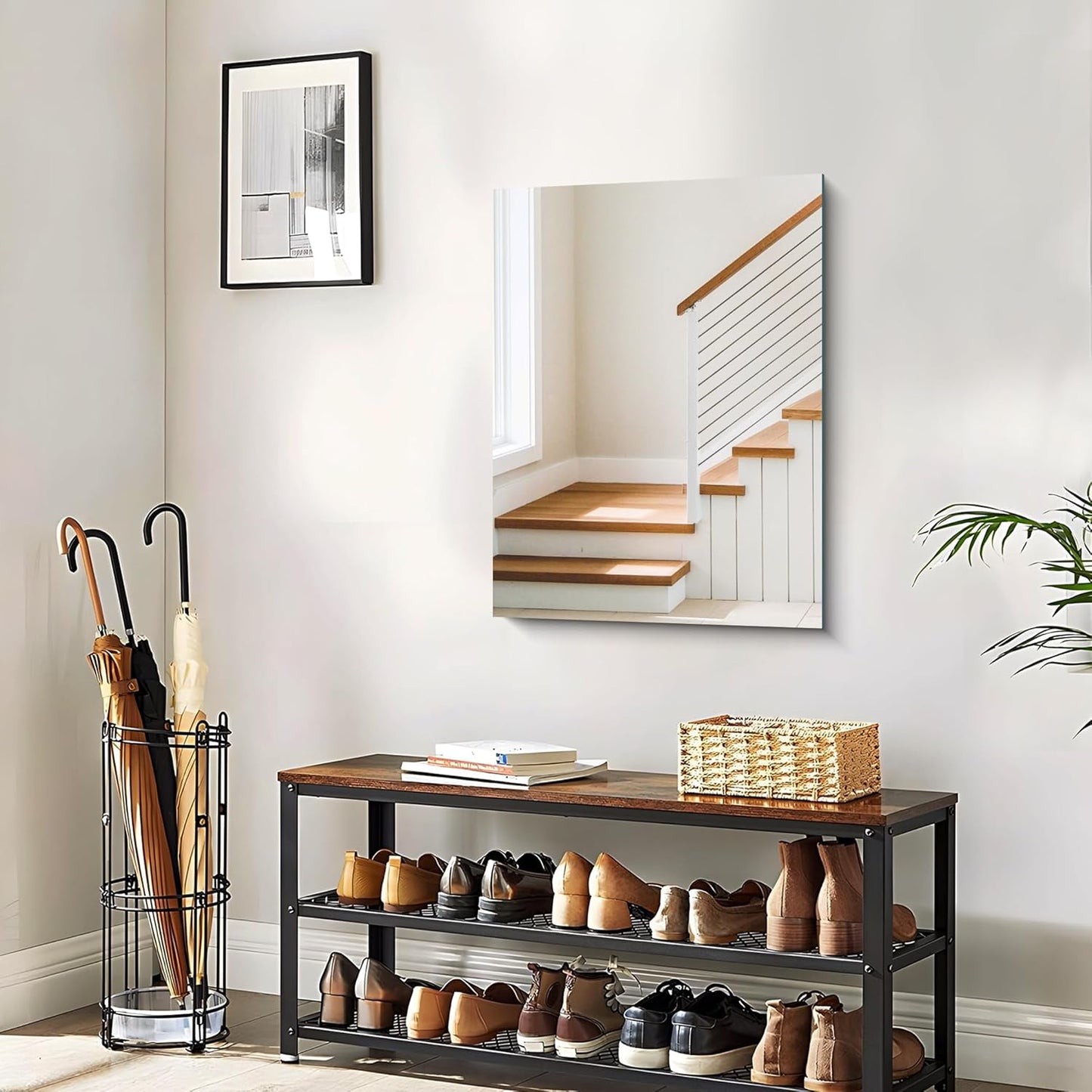 Frameless Mirror, 18x24 Inch Bathroom Mirrors for Wall, Rectangle Bathroom Vanity Mirrors with Polished Edge, Hangs Horizontally or Vertically for Bathroom, Bedroom and Living Room