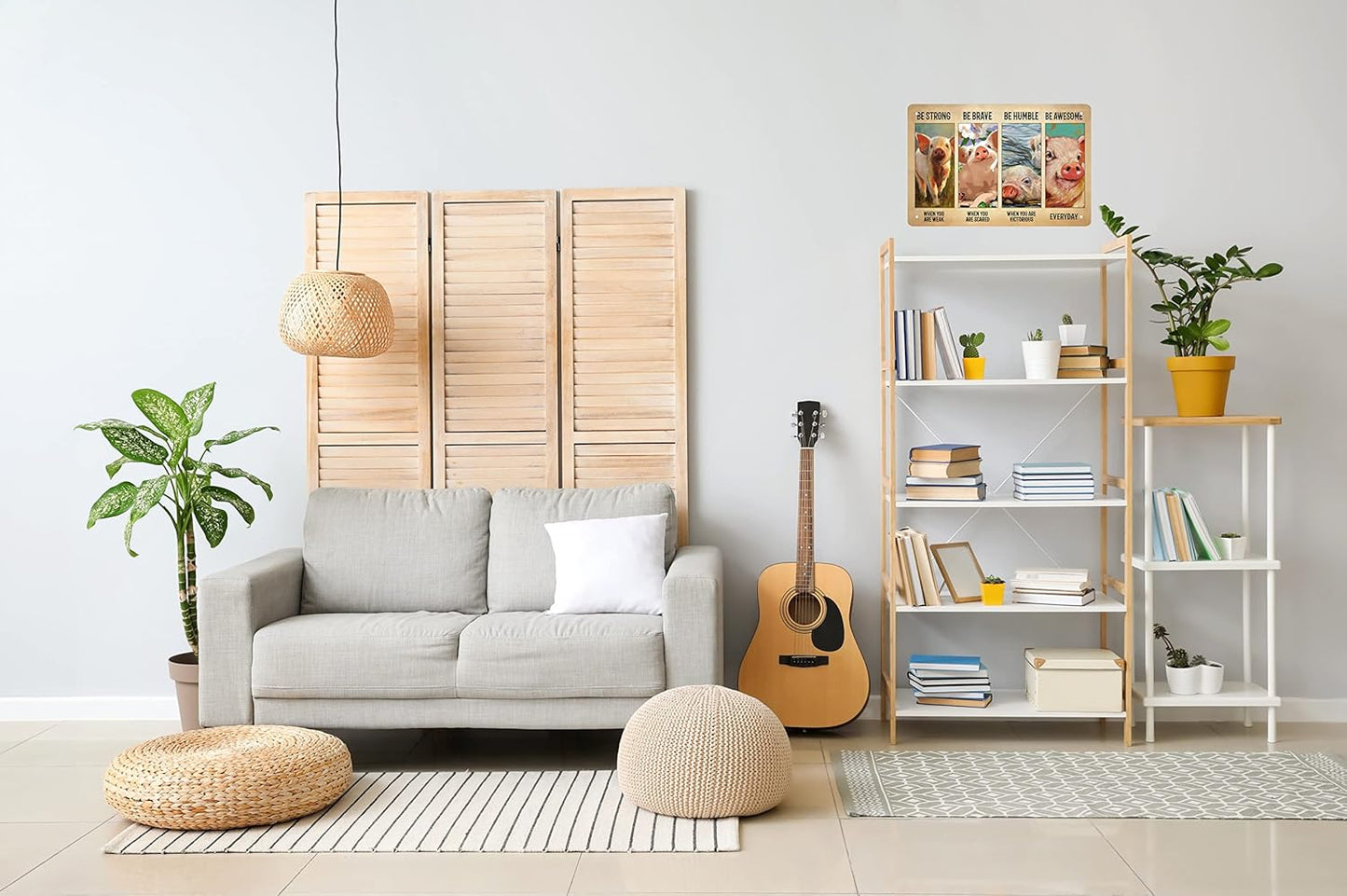 Funny Pig Decor Retro Metal Tin Sign Pet Lovers - Motivational Quote - Vintage Farm Art Sign for Home Office Room Coffee Bar Shop Wall Decor Poster Gift 8x12 in