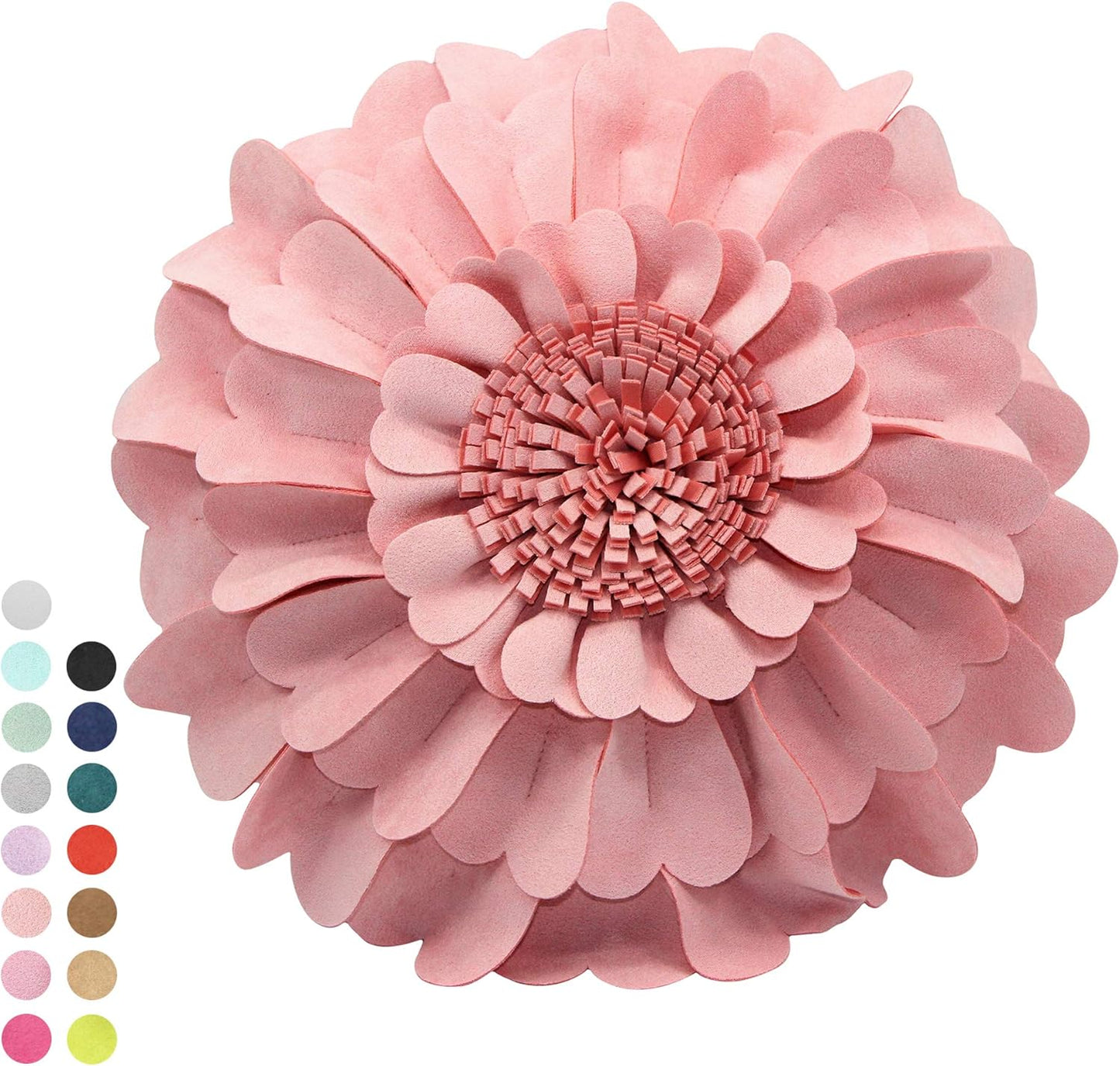 Contempo Lifestyles 13 Inch Peach Flower Decorative Throw Pillow - Soft Polyester Fill, Round Heart Shape, Sweetheart Flower Design, Perfect for Home Decor & Gifts