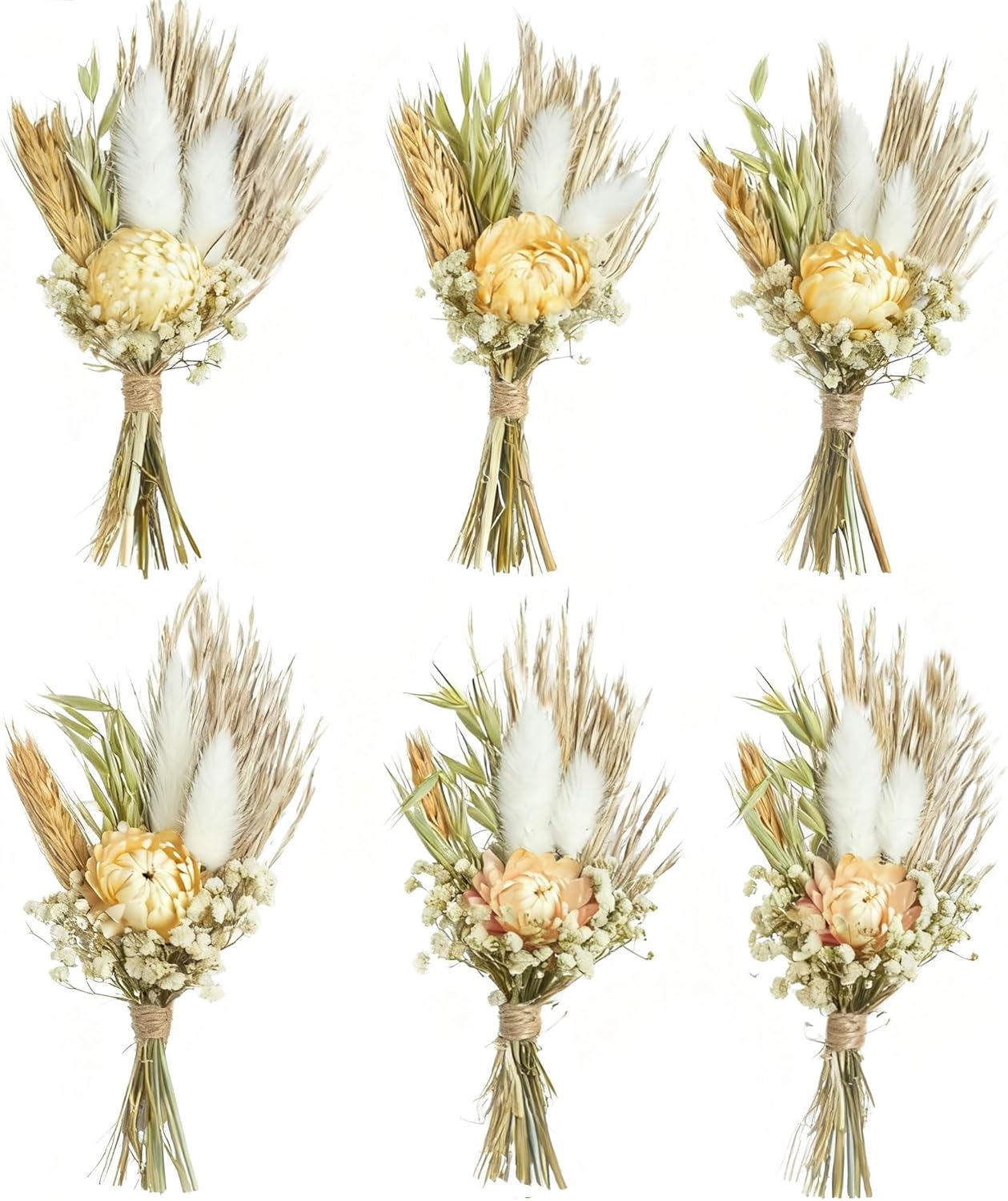 Mini Dried Flower Bouquets for Bridesmaid Proposal Gift Boxes, Birthday Cake Arrangements, Boutonnieres, Small Vases for Table centers, Bohemian Wedding Decorations, Bridal Shower Favors. (Daisy)