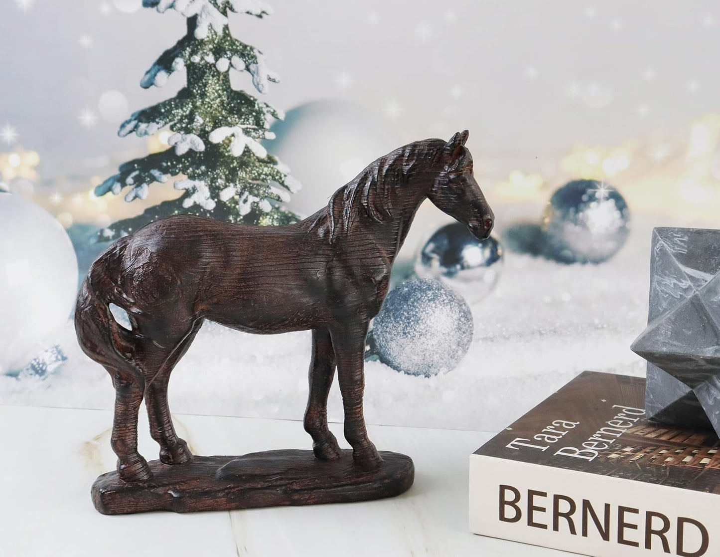 Hymmah Hourse Statue Home Decor Rustic Home Decorations for Living Room, Boho Sculpture Resin Animal Collectible Figurines for Indoor Decor