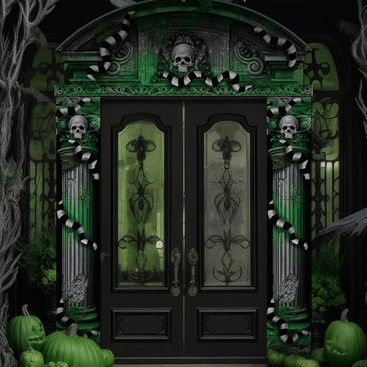 3 Pcs Halloween Cemetery Archway Halloween Cemetery Banners Gothic Outdoor Banners Sign Banner Decorations for Outdoor Party Supplies (Scary)