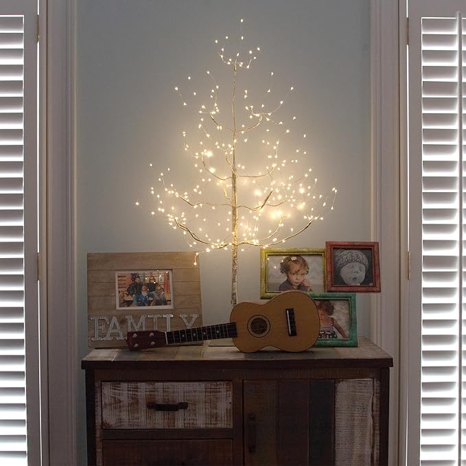 3 Ft Gold Fairy Light Tree Room Décor Home Décor Artificial Tree, 270 Warm White LED Lights